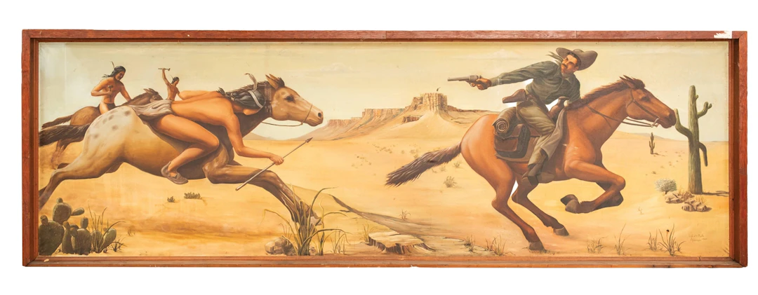 LYLE AND RUTH ALKINSON '64 CANVAS PAINTING ON WOODEN FRAME