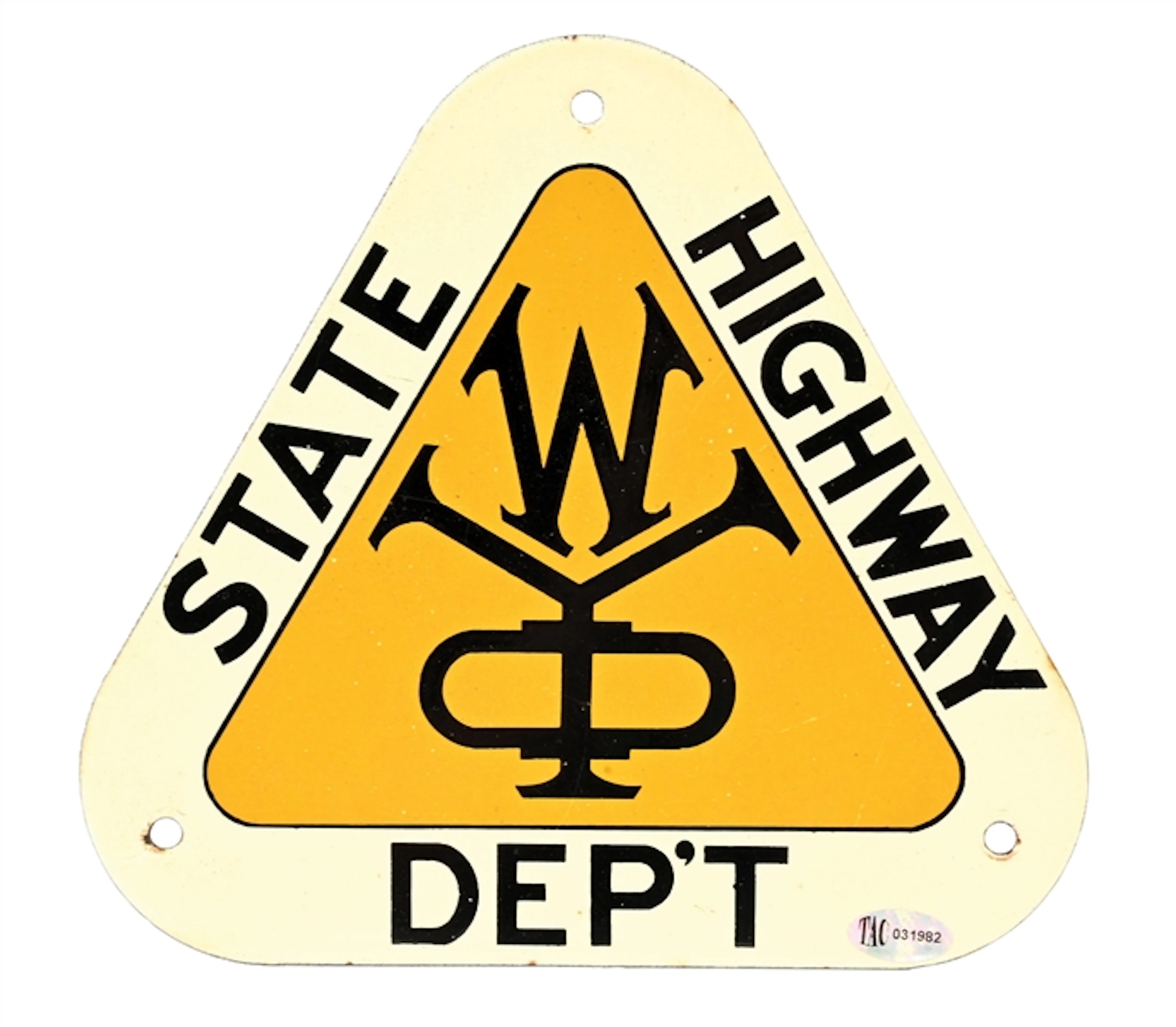 WYOMING STATE HIGHWAY DEPARTMENT PORCELAIN SIGN