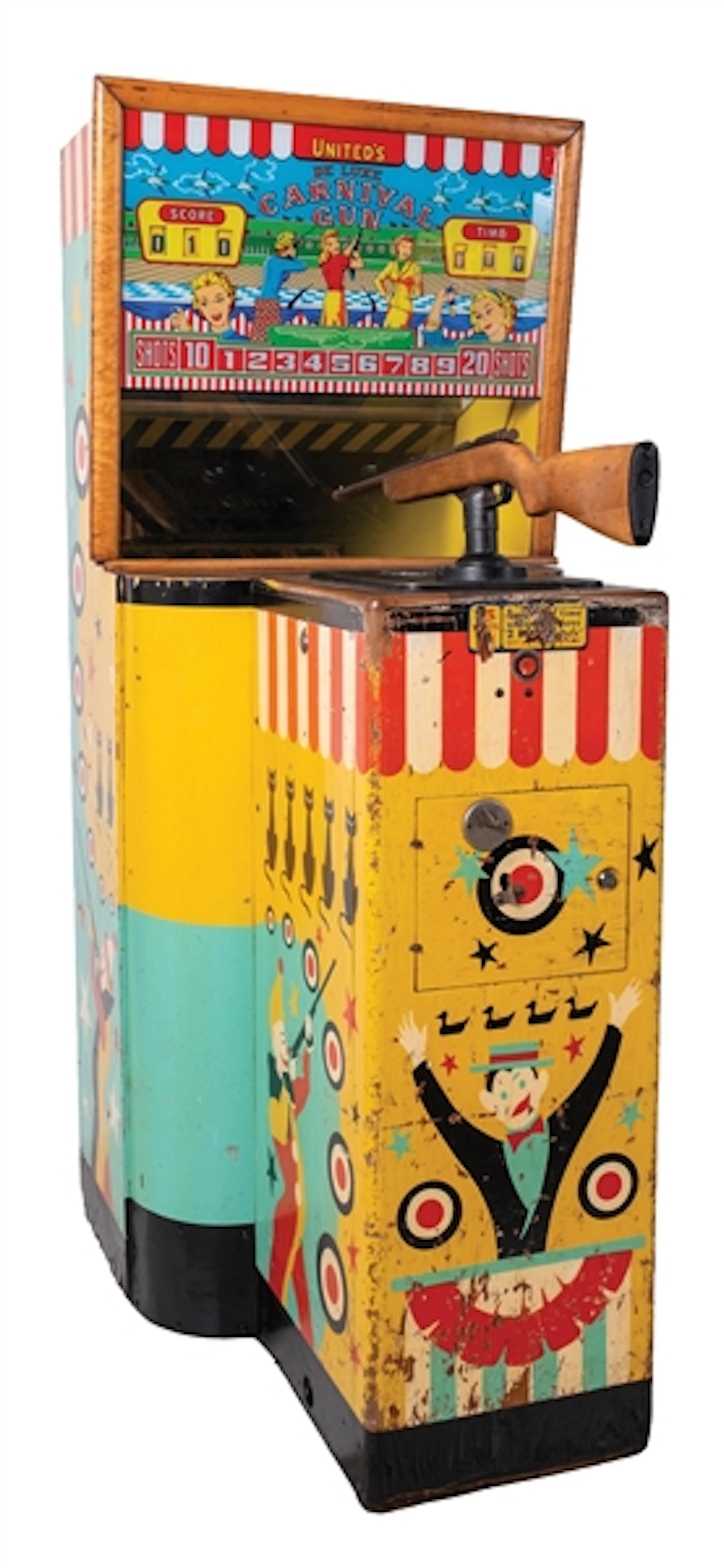 10¢ UNITED'S DE LUXE CARNIVAL GUN ARCADE GAME