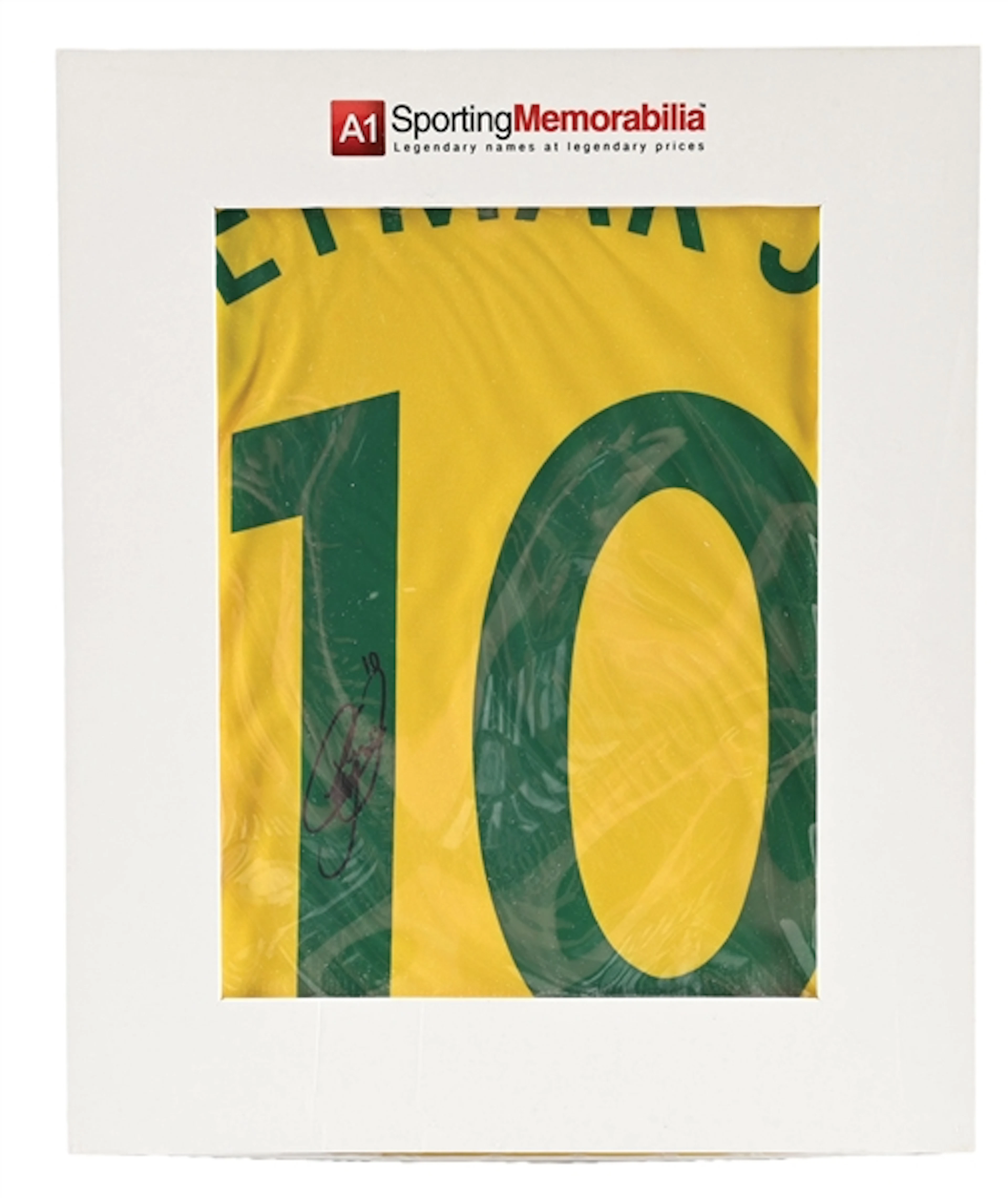 NEYMAR JR. BRAZIL SIGNED RETRO NO. 10 SHIRT W/ BOX AND COA
