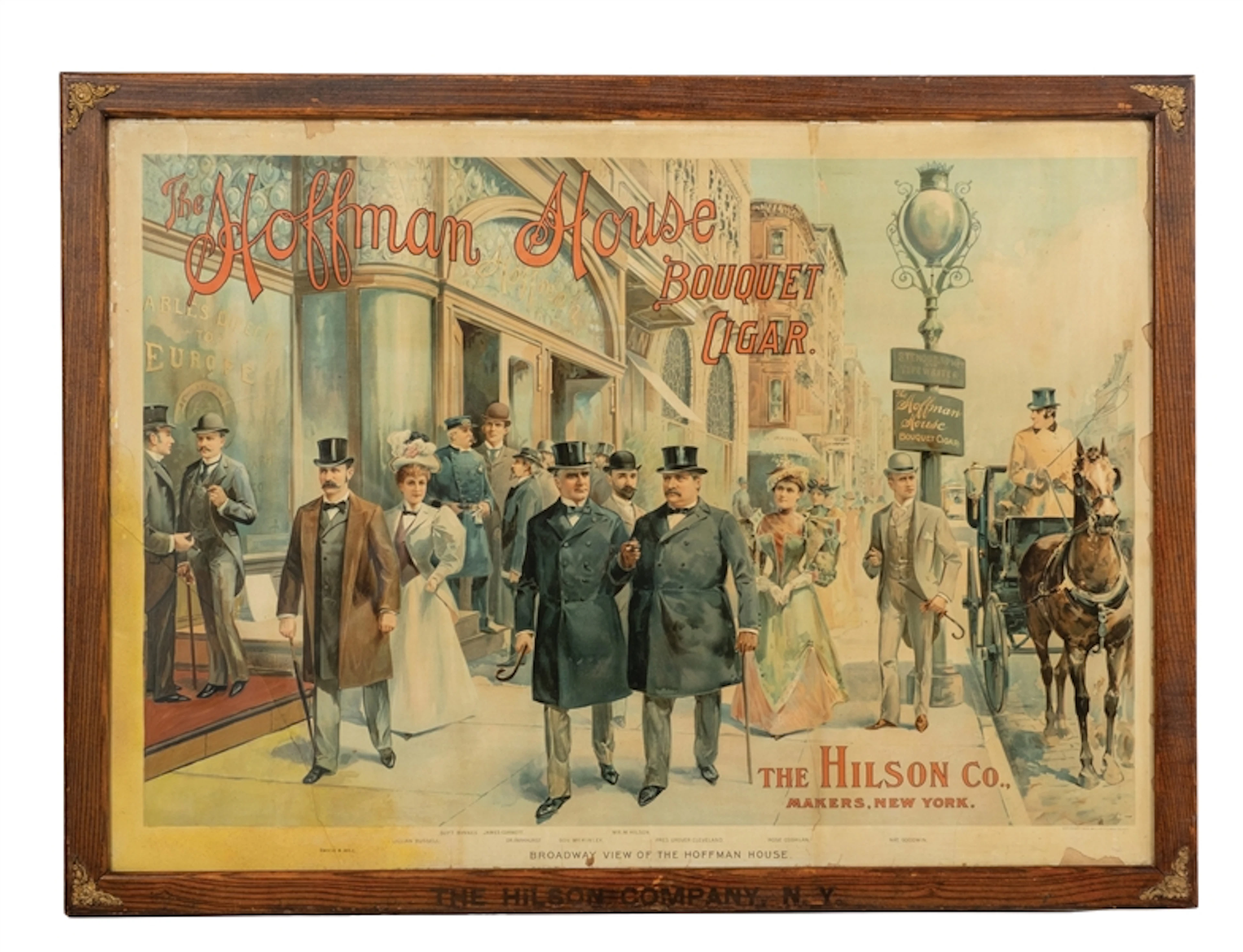 THE HOFFMAN HOUSE BOUQUET CIGAR FRAMED ADVERTISING
