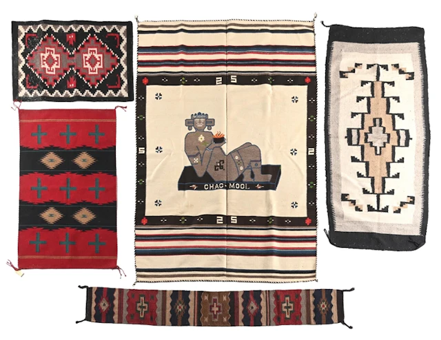 LOT OF 5: MEXICAN WEAVINGS