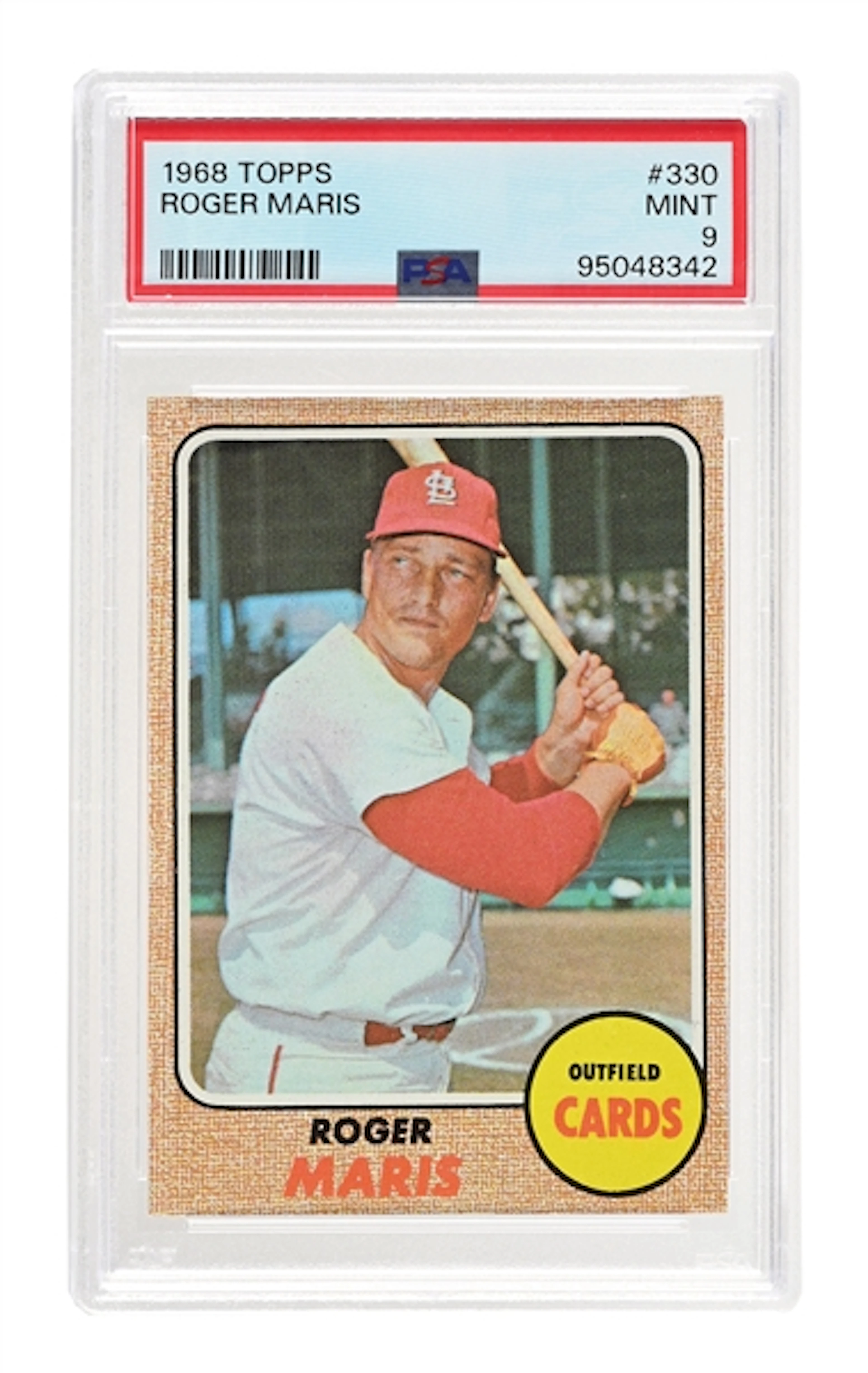 1968 TOPPS #330 ROGER MARIS PSA 9 MINT.