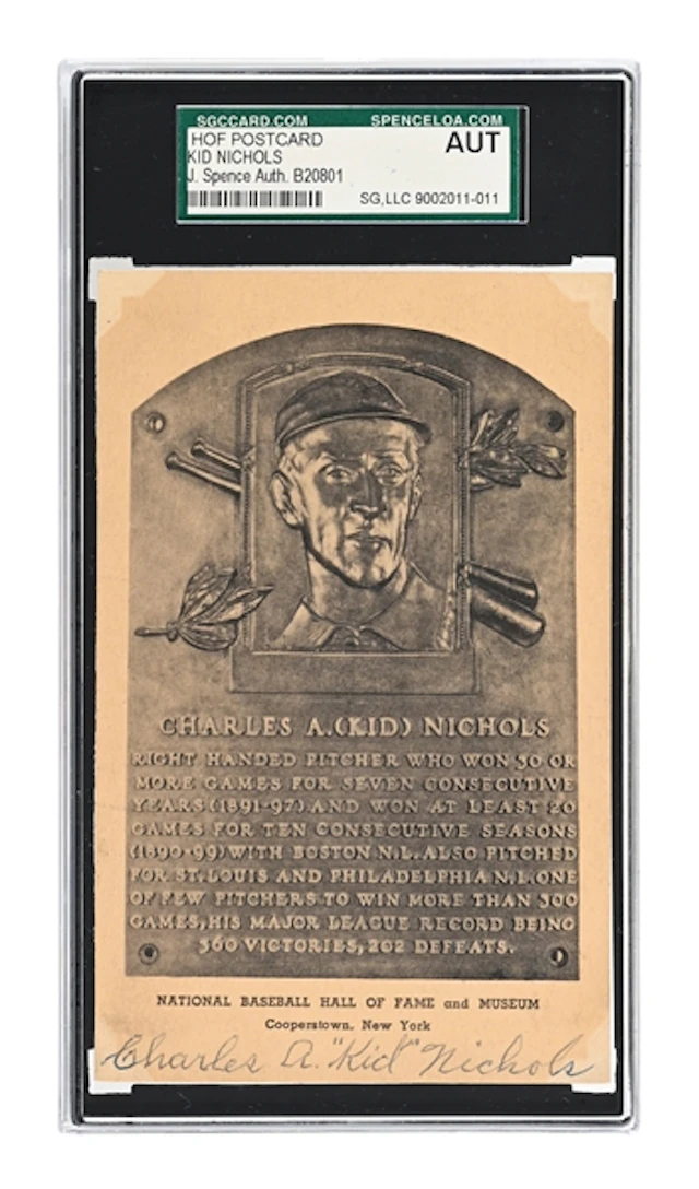 KID NICHOLS SIGNED ALBERTYPE JSA