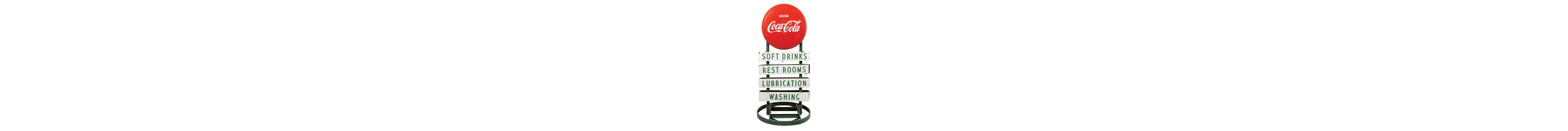 COCA-COLA BUTTON CURB SIGN