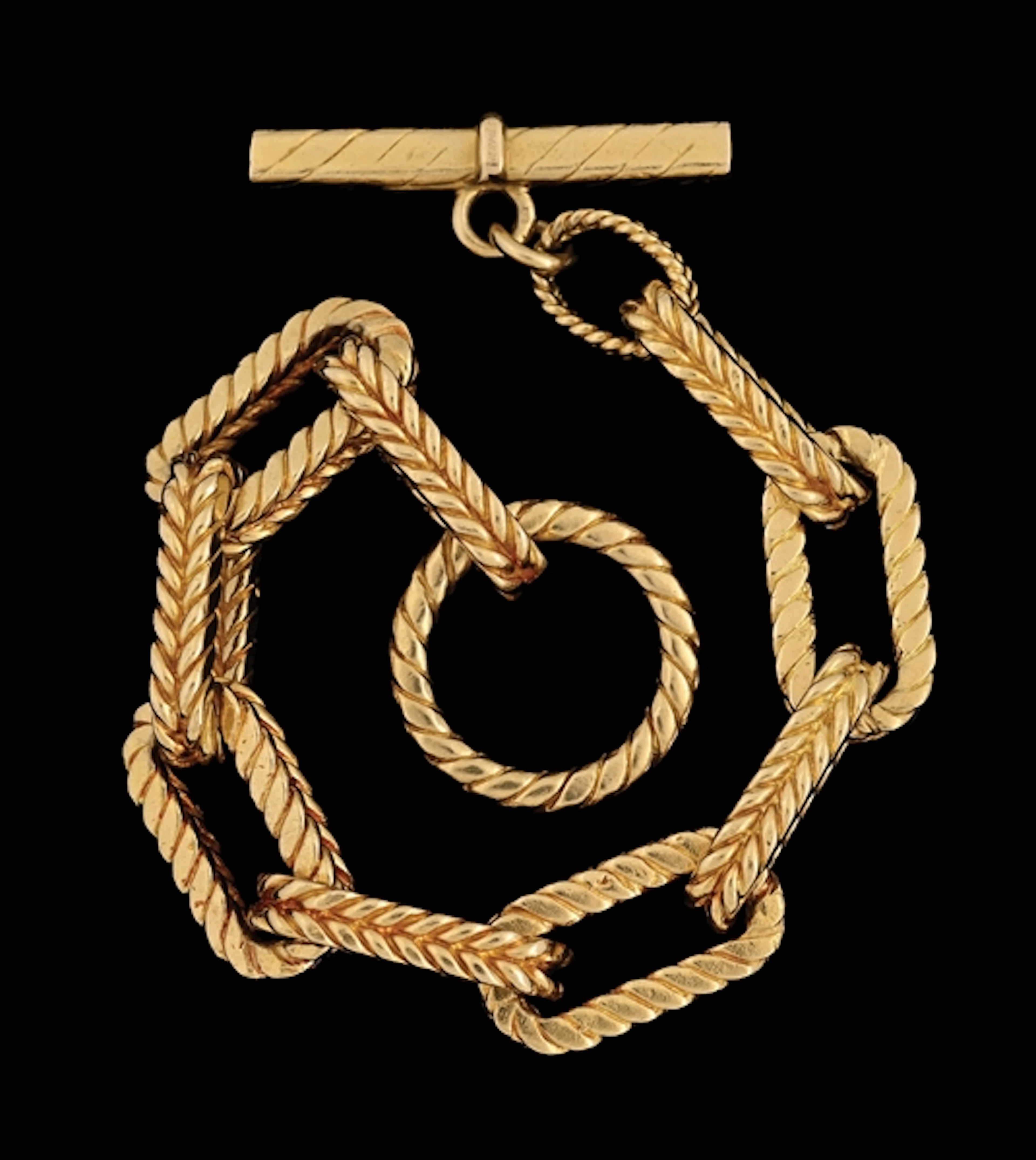 18K GOLD HERMES VINTAGE TOGGLE LINK BRACELET