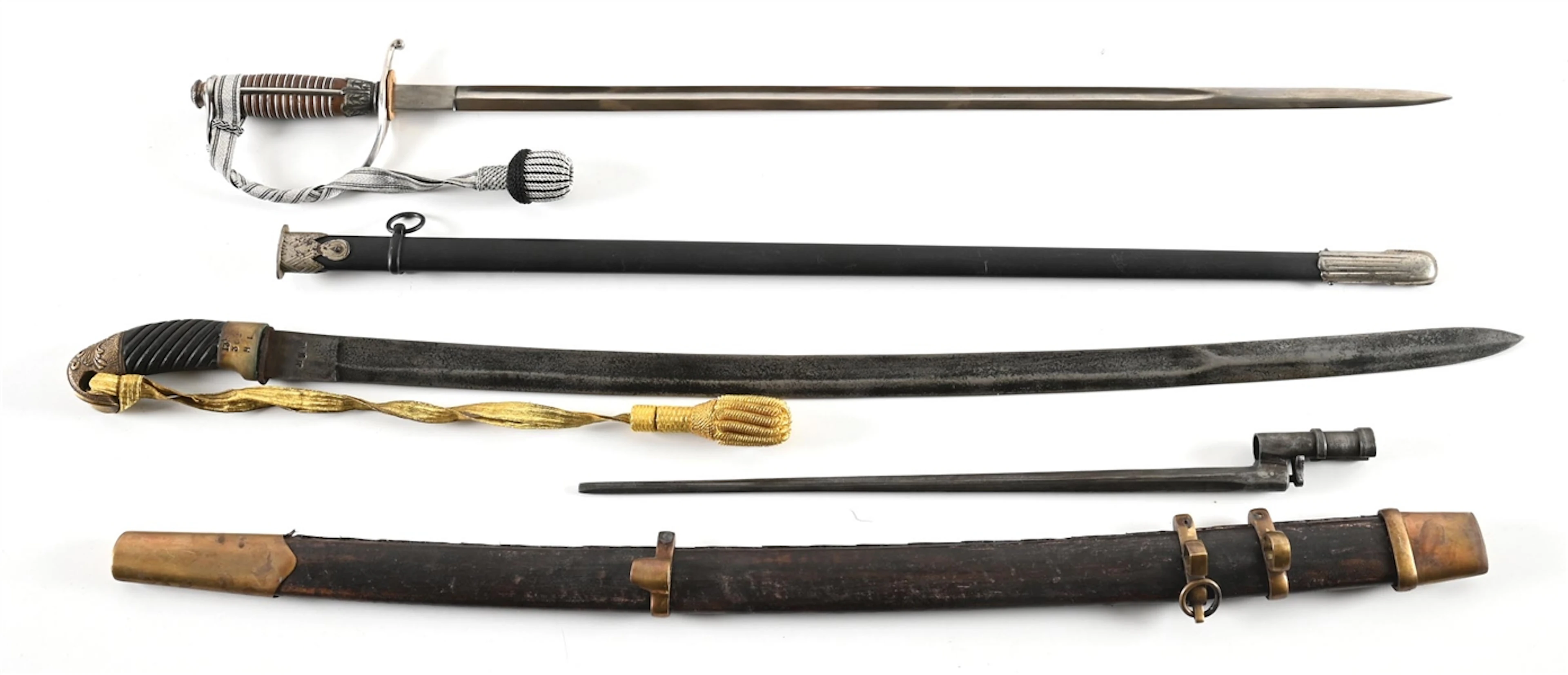 LOT OF 2: THIRD REICH SS POLICE SWORD AND RUSSIAN SHASHKA.