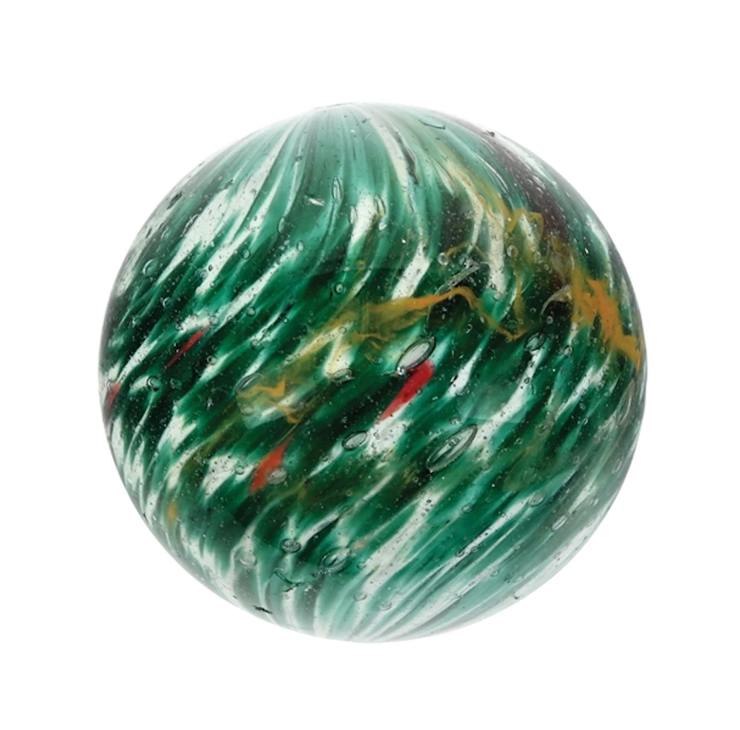 LARGE GREEN, RED & WHITE ONIONSKIN MARBLE
