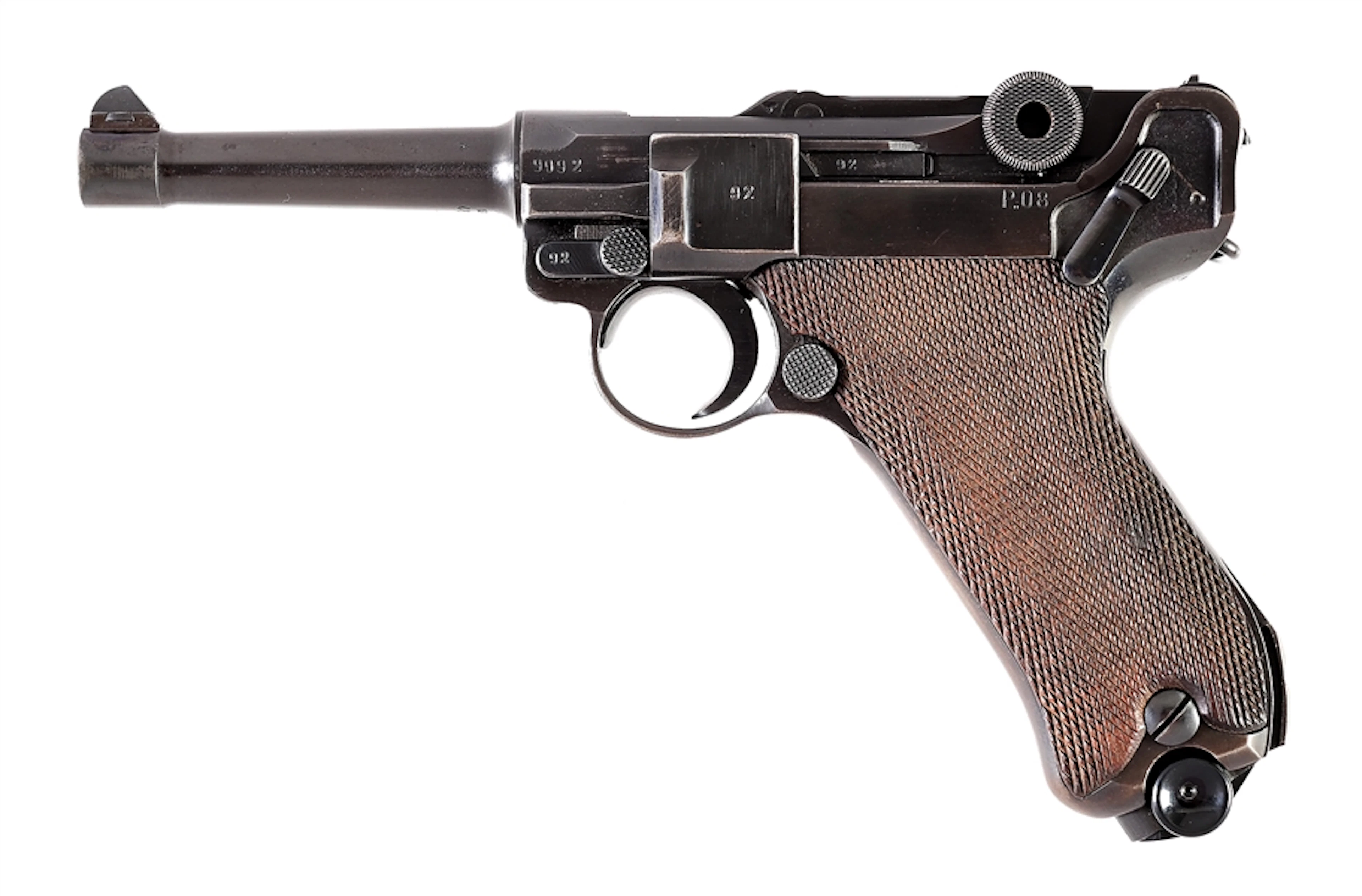 (C) MAUSER BYF 41 CODE P.08 LUGER 9MM SEMI-AUTOMATIC PISTOL WITH HOLSTER.
