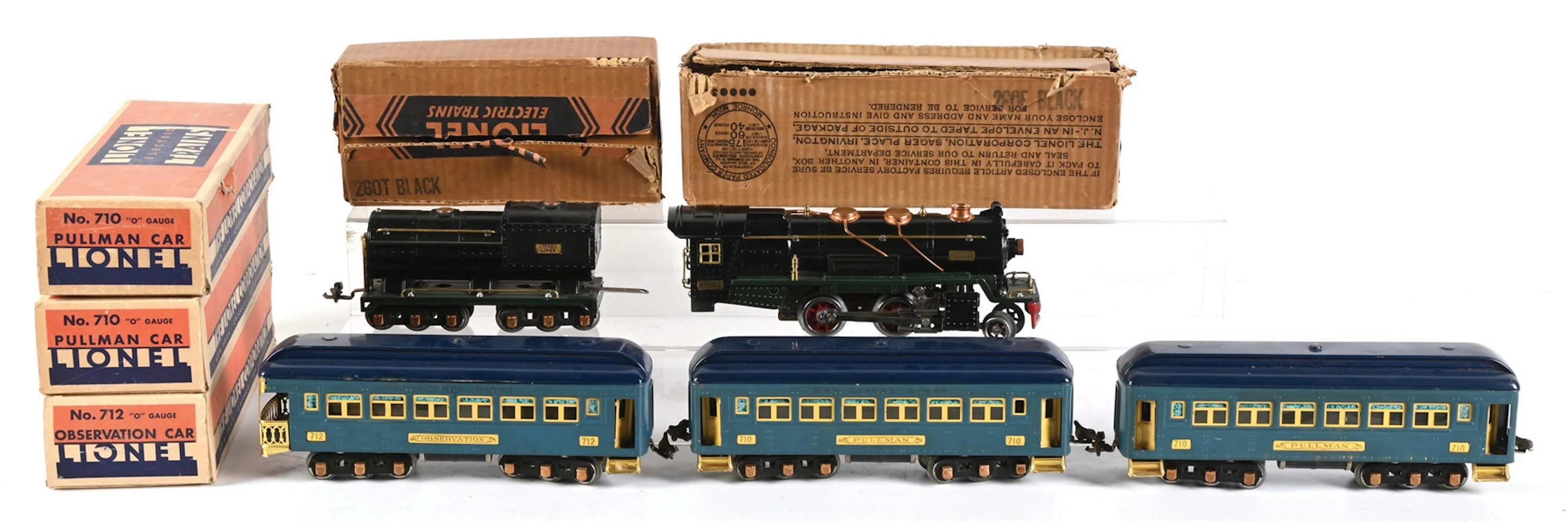 PRE-WAR LIONEL O-GA. TINPLATE NO. 241E STEAM PASSENGER SET