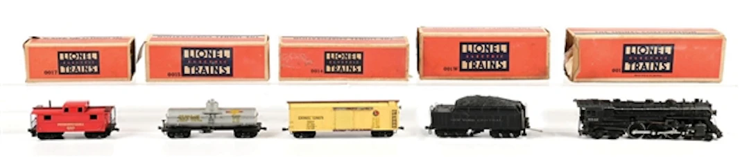 PRE-WAR LIONEL OO-GA. NO. 5342 HUDSON STEAM LOCOMOTIVE FREIGHT SET