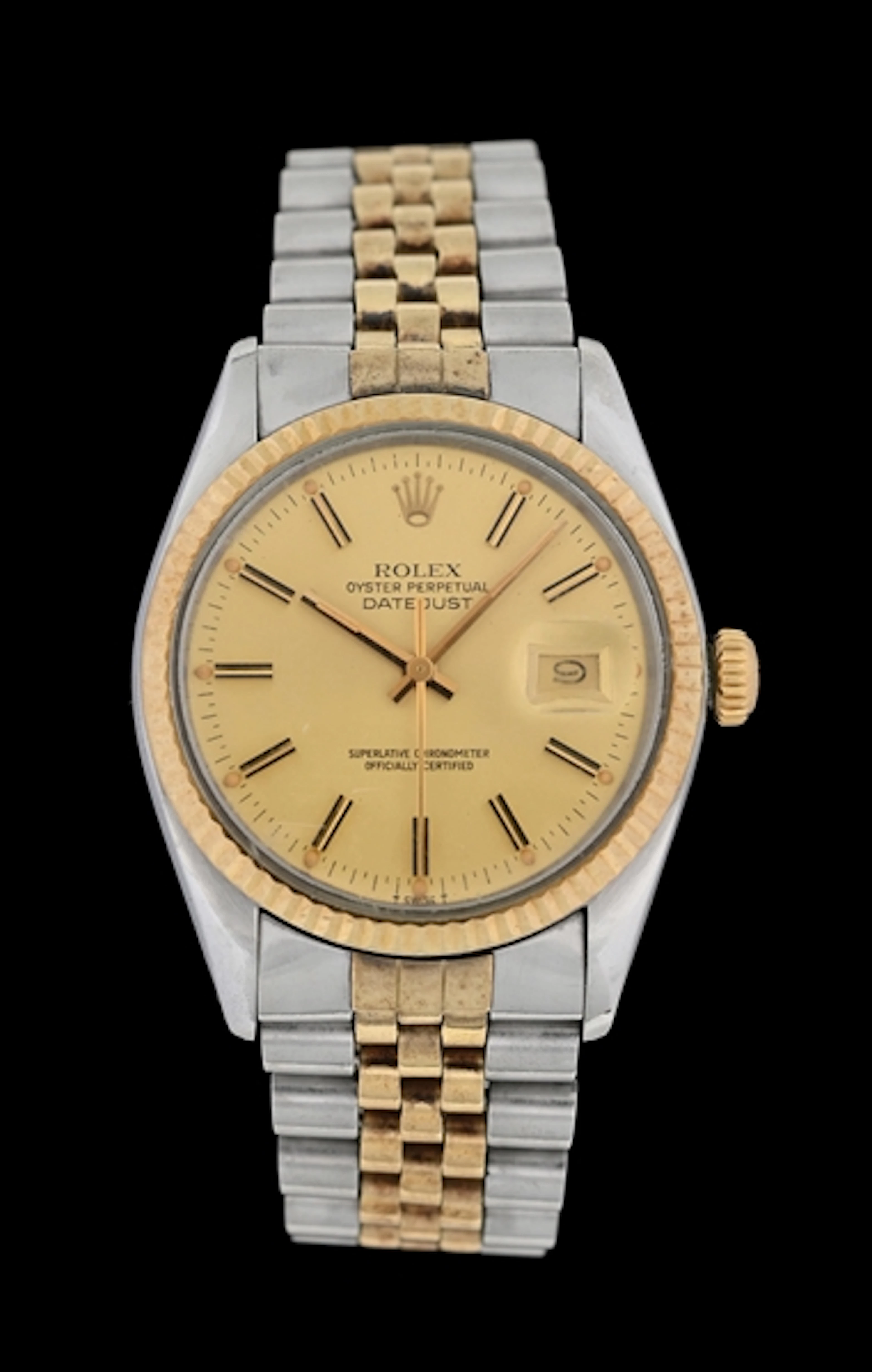 ROLEX OYSTER PERPETUAL DATEJUST IN STEEL & GOLD, REF. 16013 W/BOX