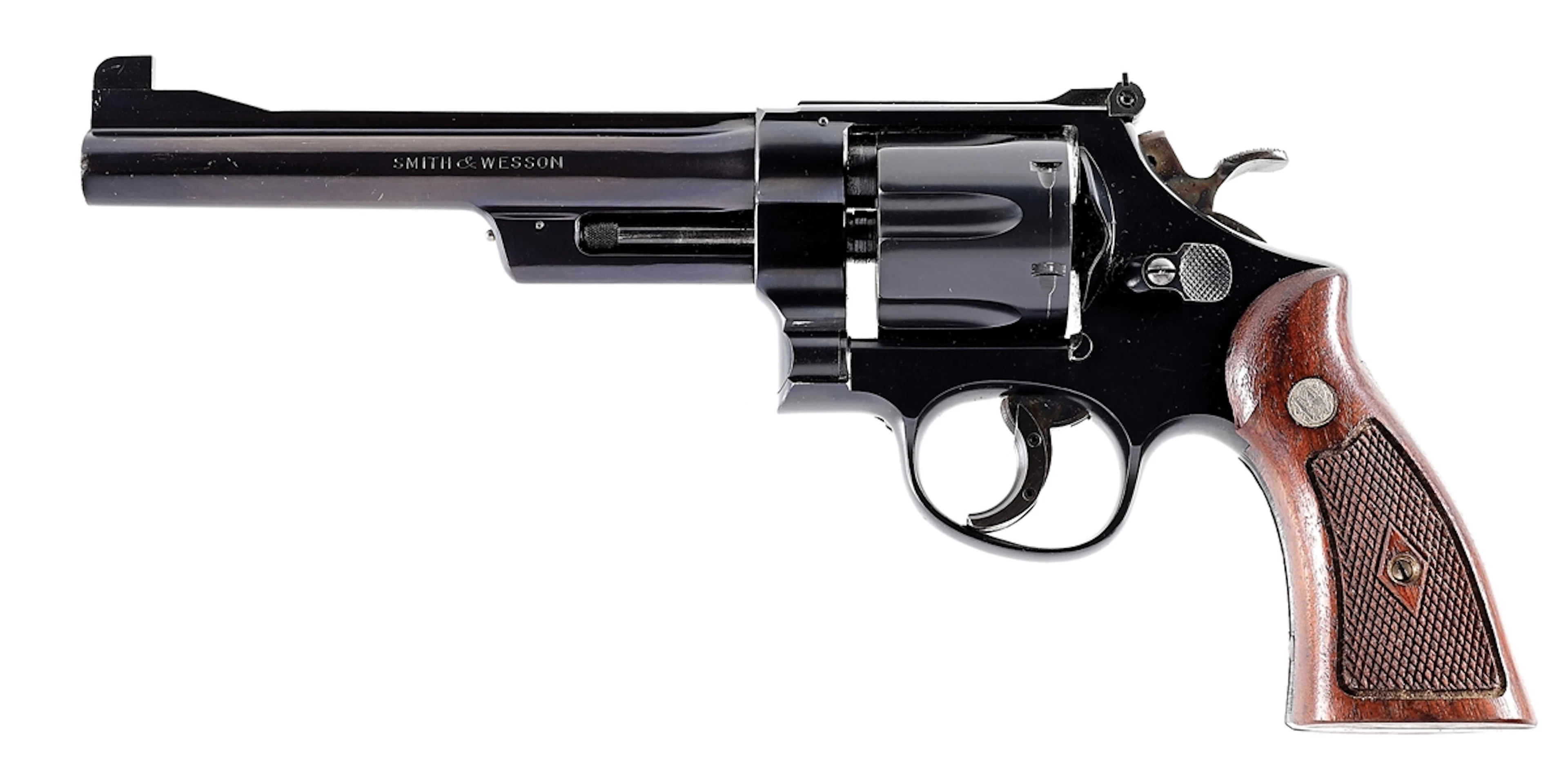 (C) SMITH & WESSON MODEL 1950 .45 ACP DOUBLE ACTION REVOLVER WITH BOX.