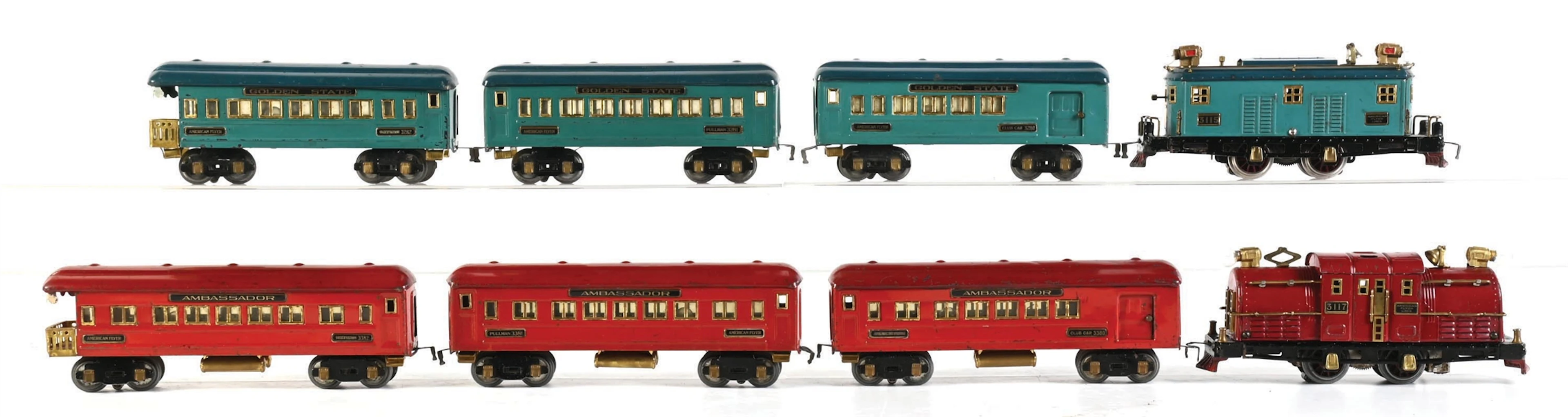 LOT OF 2: PRE-WAR AMERICAN FLYER O-GA. PASSENGER SETS