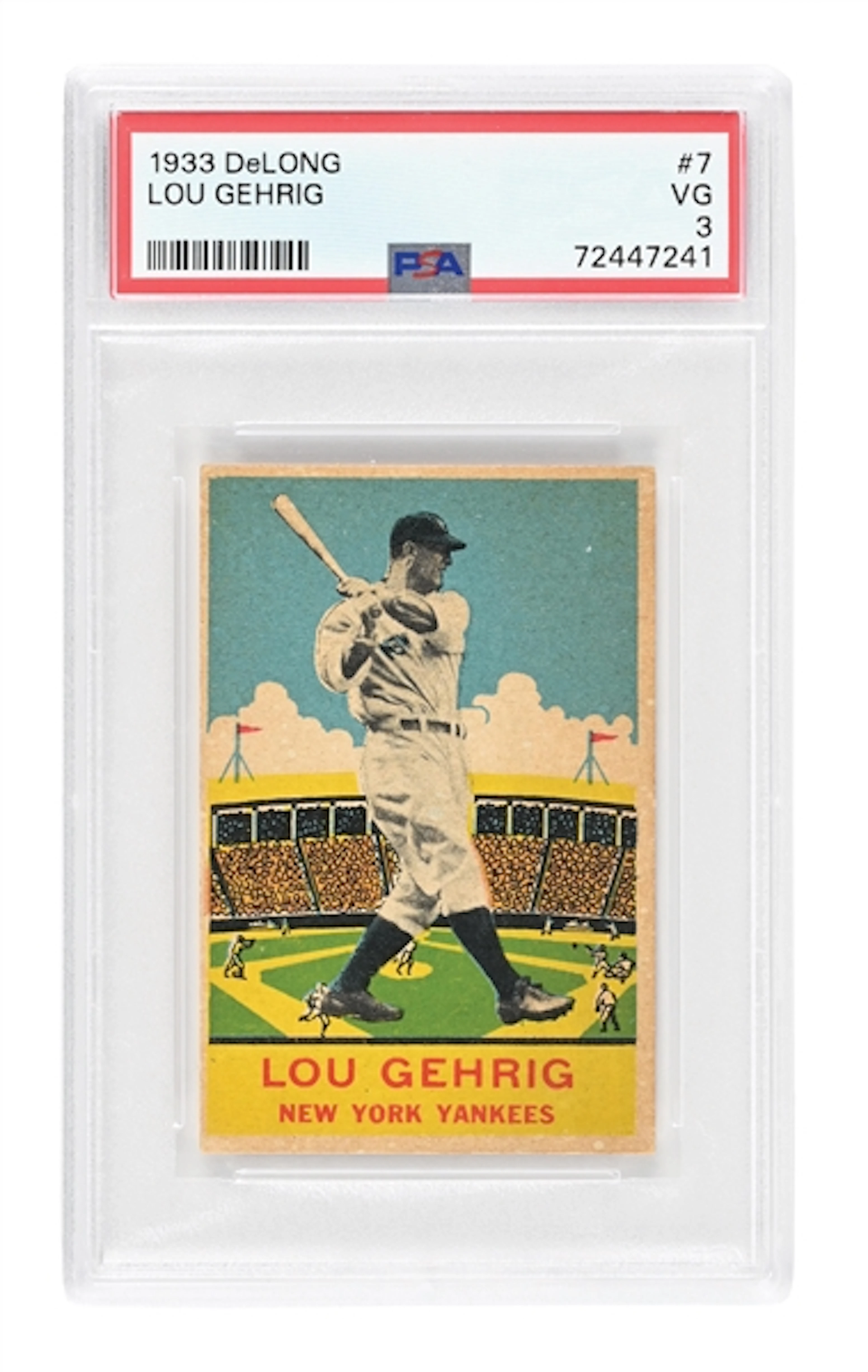1933 DELONG LOU GEHRIG VG #7 VG 3