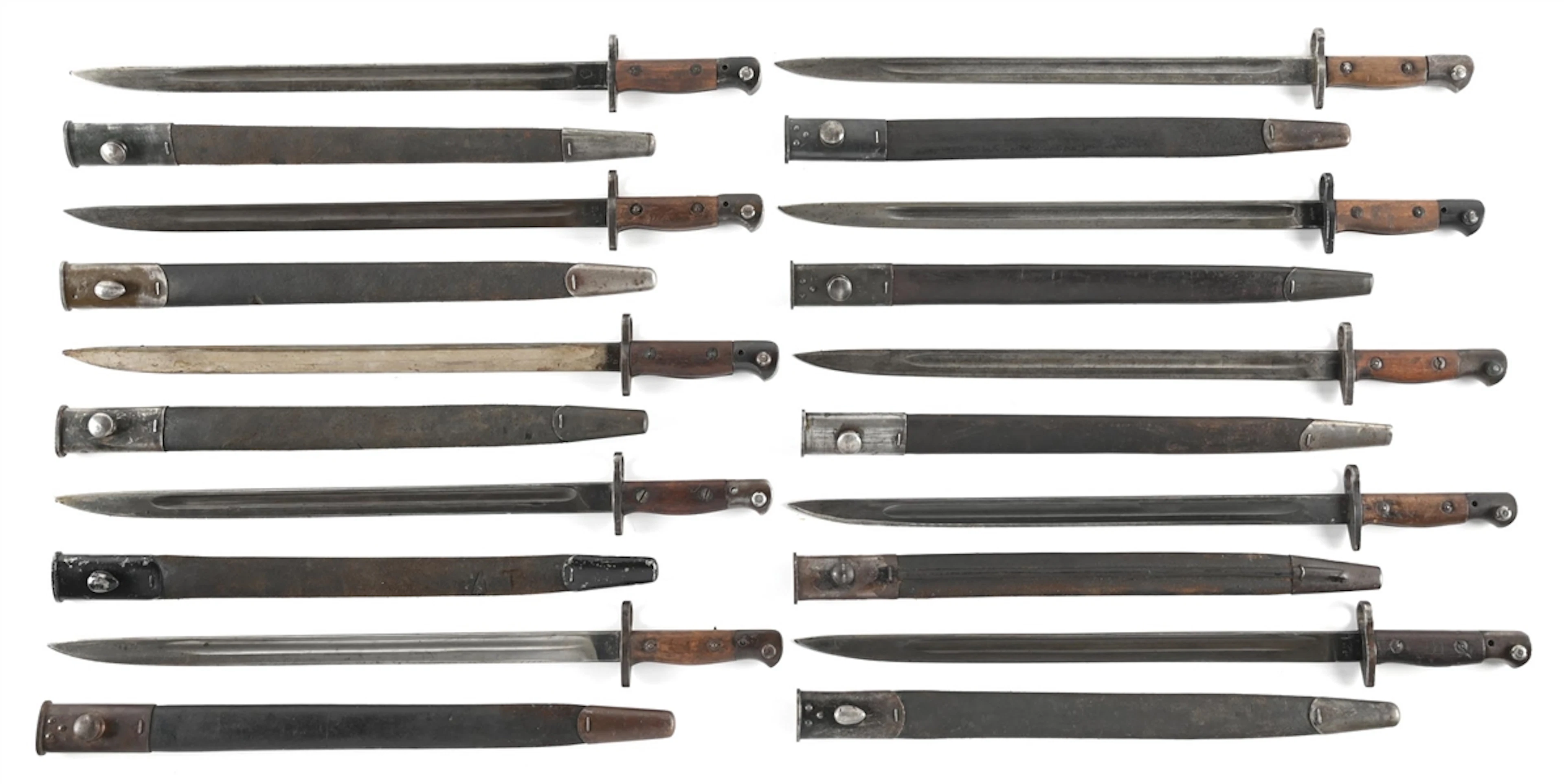 LOT OF 10: BRITISH P1907 BAYONETS.