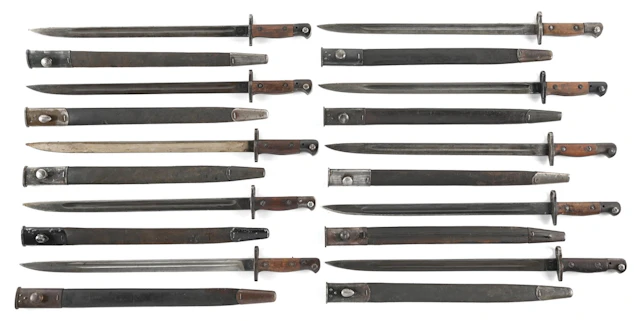 LOT OF 10: BRITISH P1907 BAYONETS.