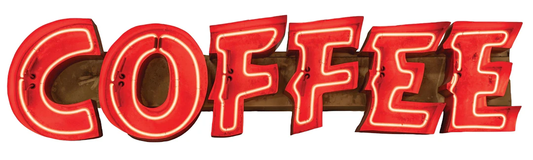 CHANNEL-LETTERED NEON SIGN SPELLING "COFFEE"