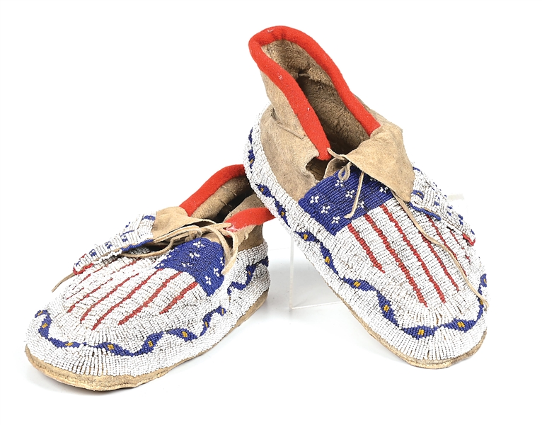 SIOUX (LAKOTA) BEADED MOCCASINS