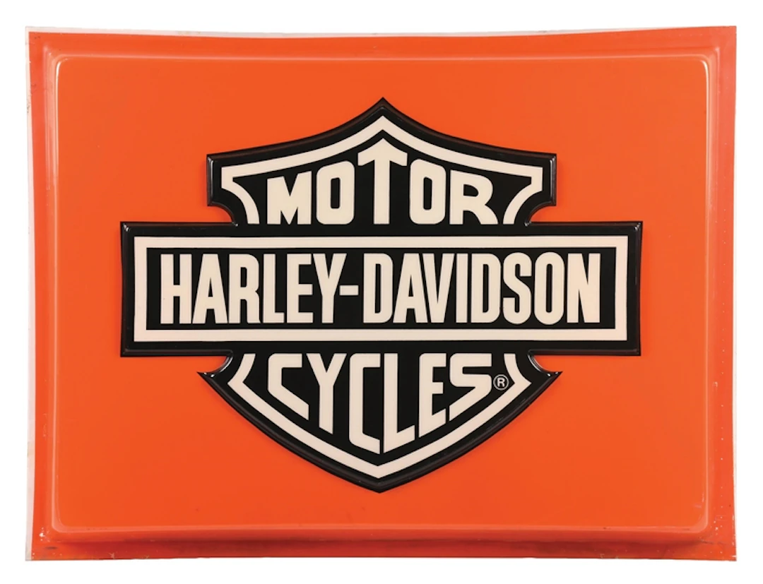 HARLEY-DAVIDSON MOTORCYCLES EMBOSSED PLASTIC DEALERSHIP SIGN