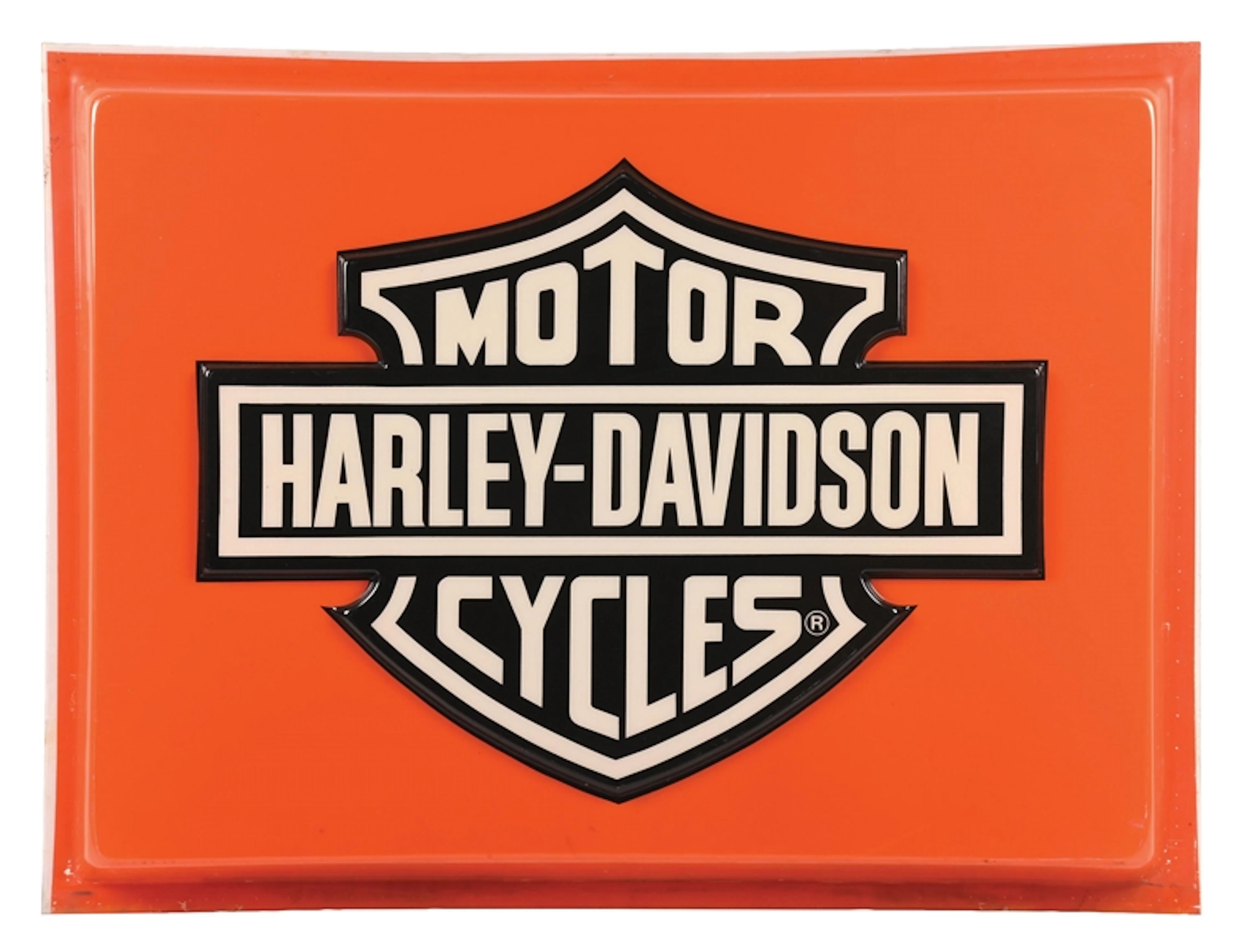 HARLEY-DAVIDSON MOTORCYCLES EMBOSSED PLASTIC DEALERSHIP SIGN