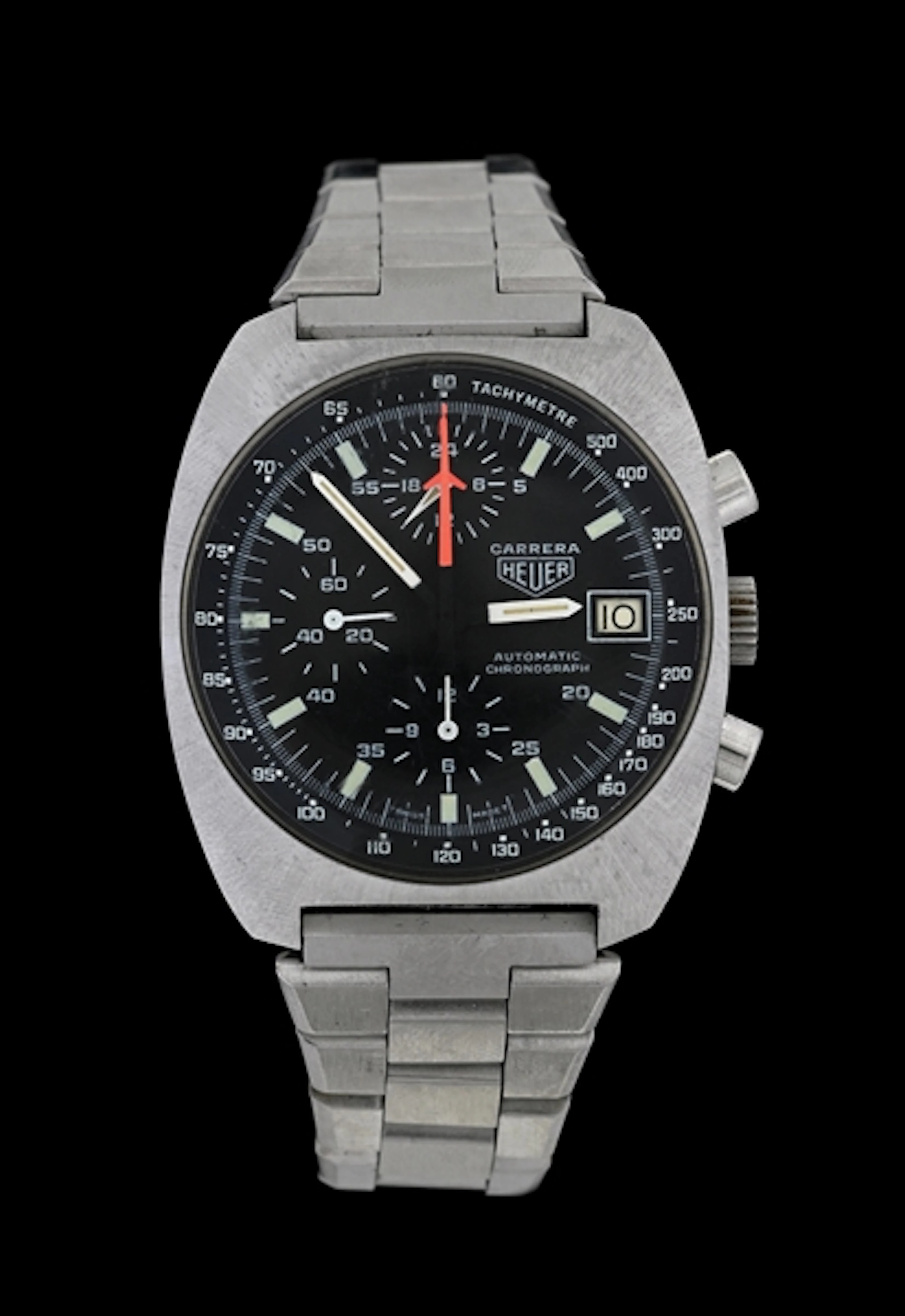 VINTAGE HEUER 38MM CARRERA LEMANIA CHRONOGRAPH STEEL WATCH