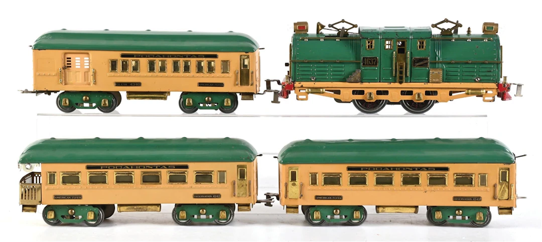 AMERICAN FLYER PREWAR STANDARD GAUGE NO. 4637 POCHAHONTAS PASSENGER SET