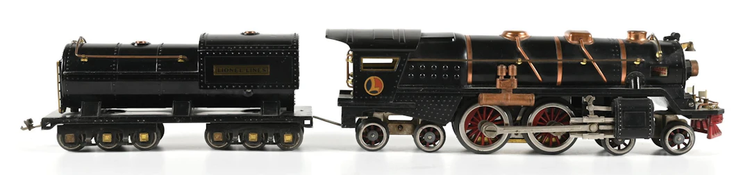LIONEL STANDARD GA. BLACK NO. 400E LOCOMOTIVE AND NO. 400T TENDER