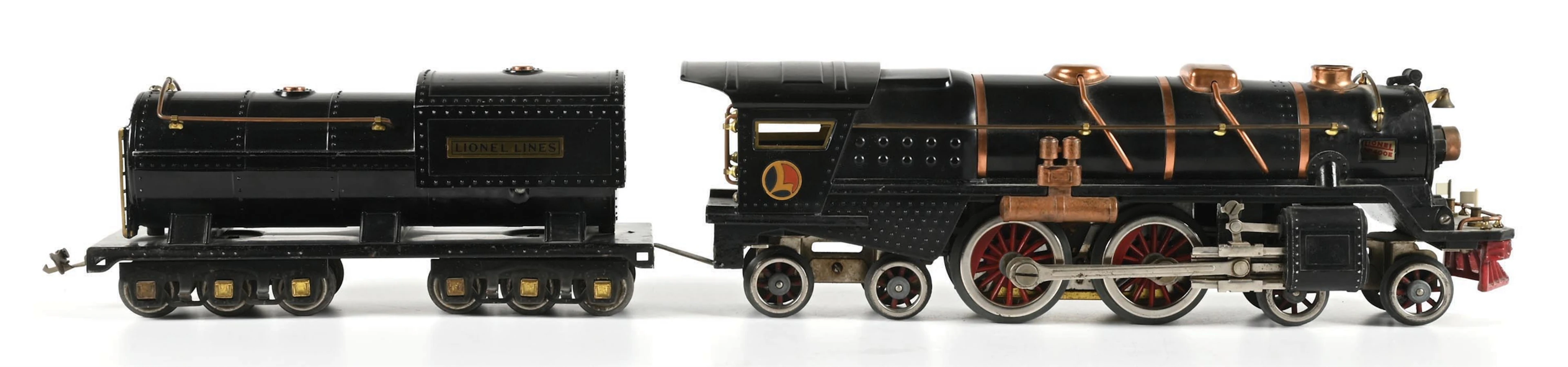 LIONEL STANDARD GA. BLACK NO. 400E LOCOMOTIVE AND NO. 400T TENDER