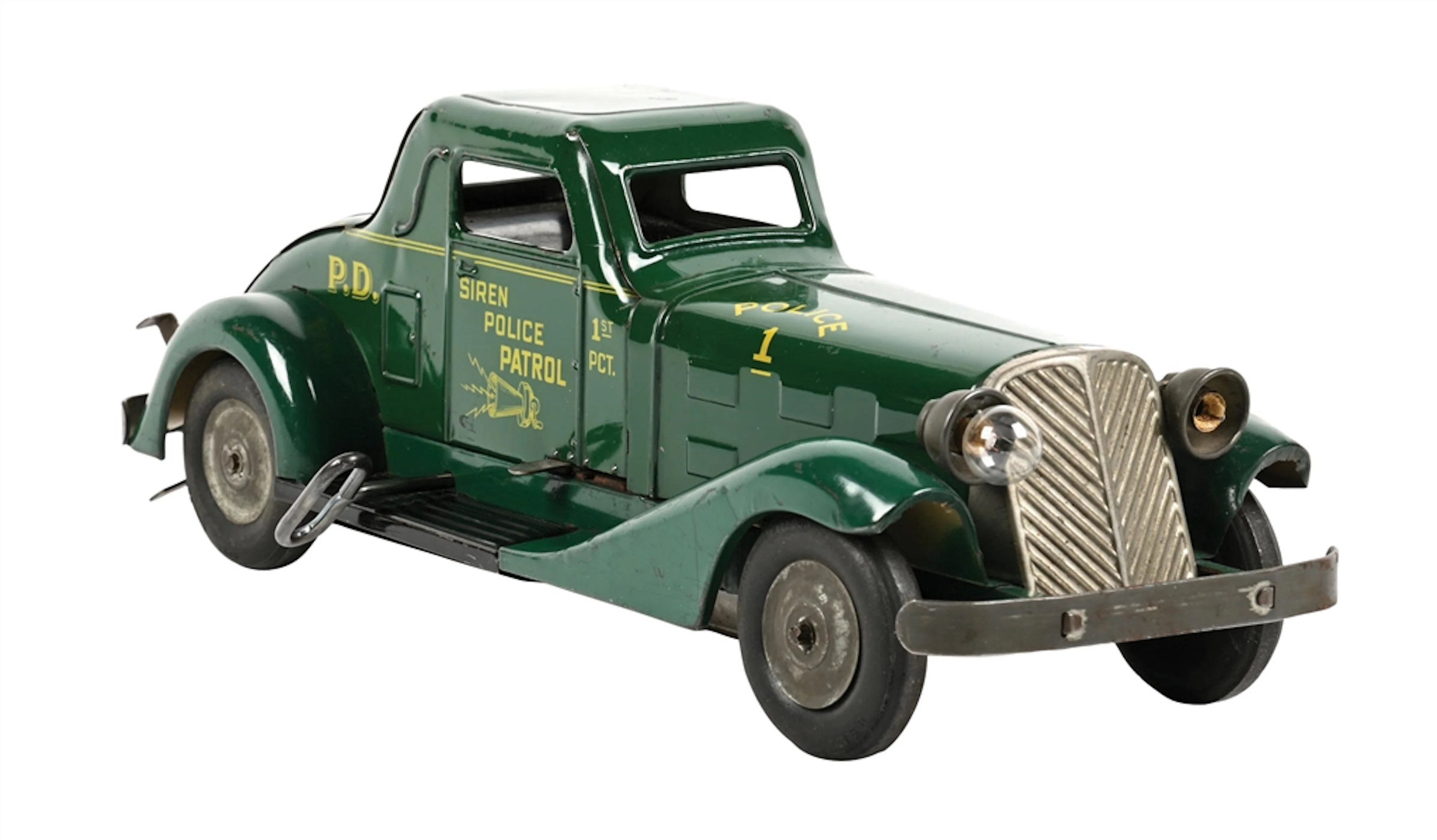 MARX PRESSED STEEL WIND-UP POLICE SIREN PATROL CAR