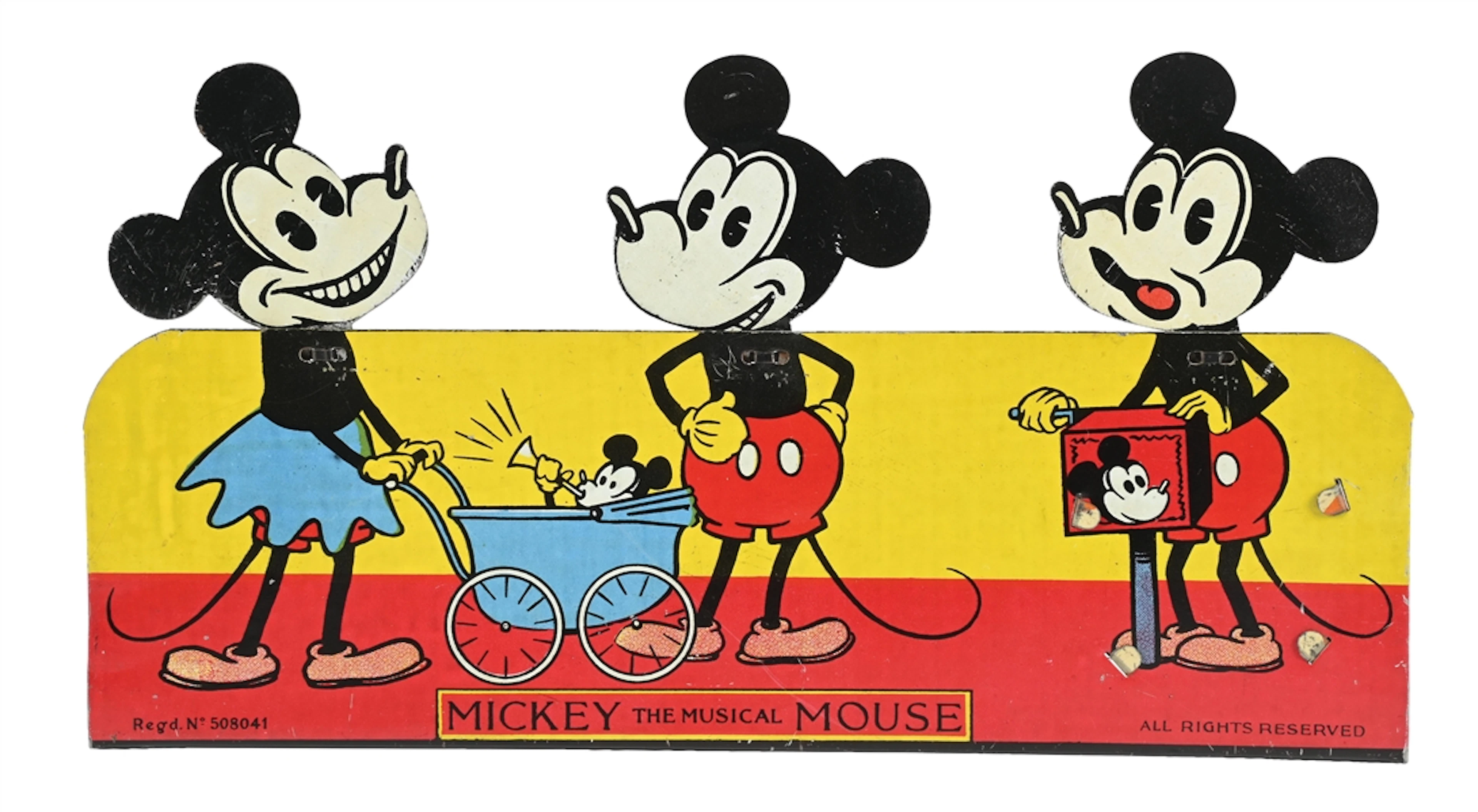 EXTREMELY RARE GERMAN WALT DISNEY MICKEY MOUSE GERMAN TIN LITHO "MICKEY