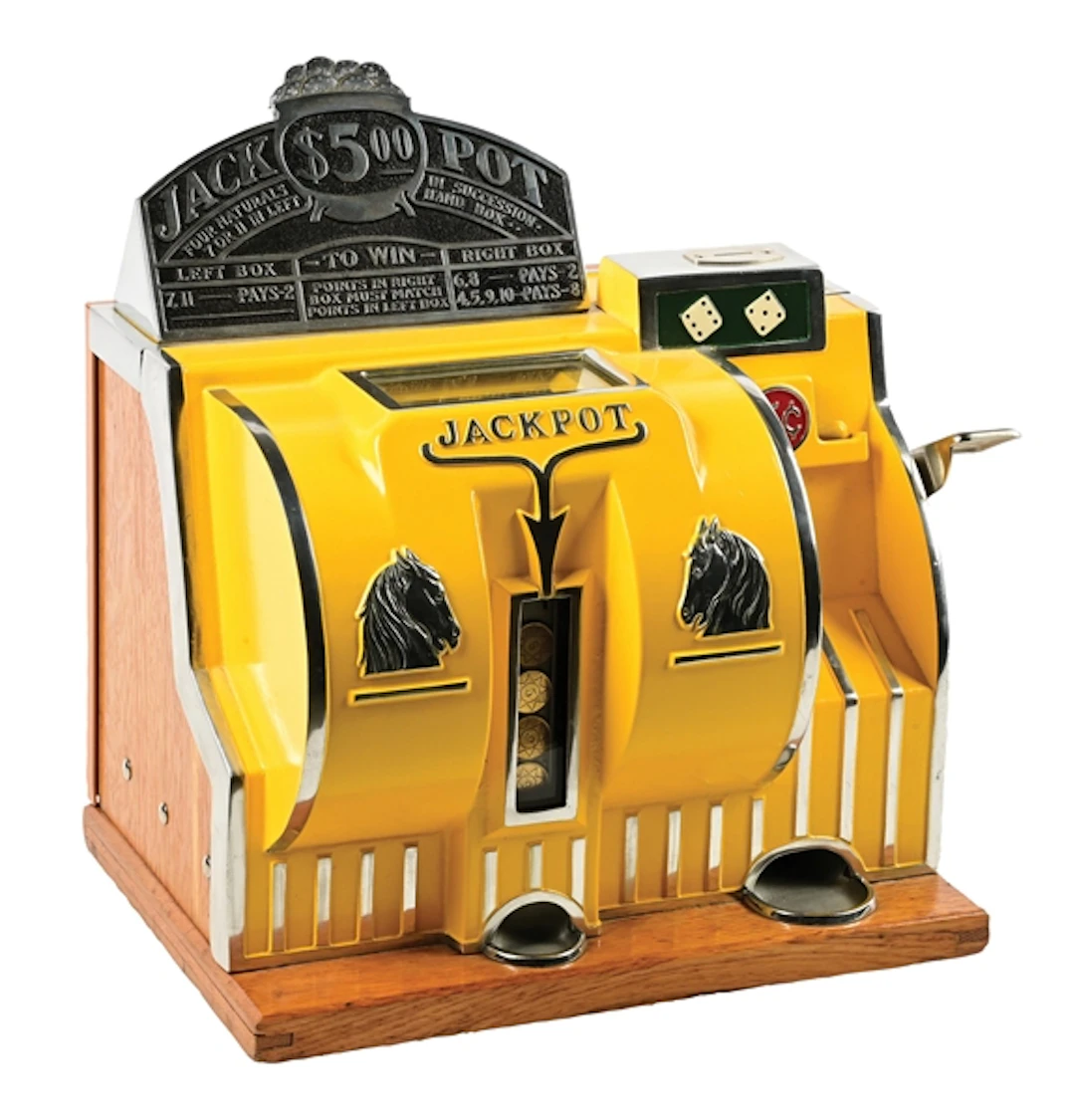 5¢ BALLY RELIANCE DICE MACHINE WITH GOLD AWARD