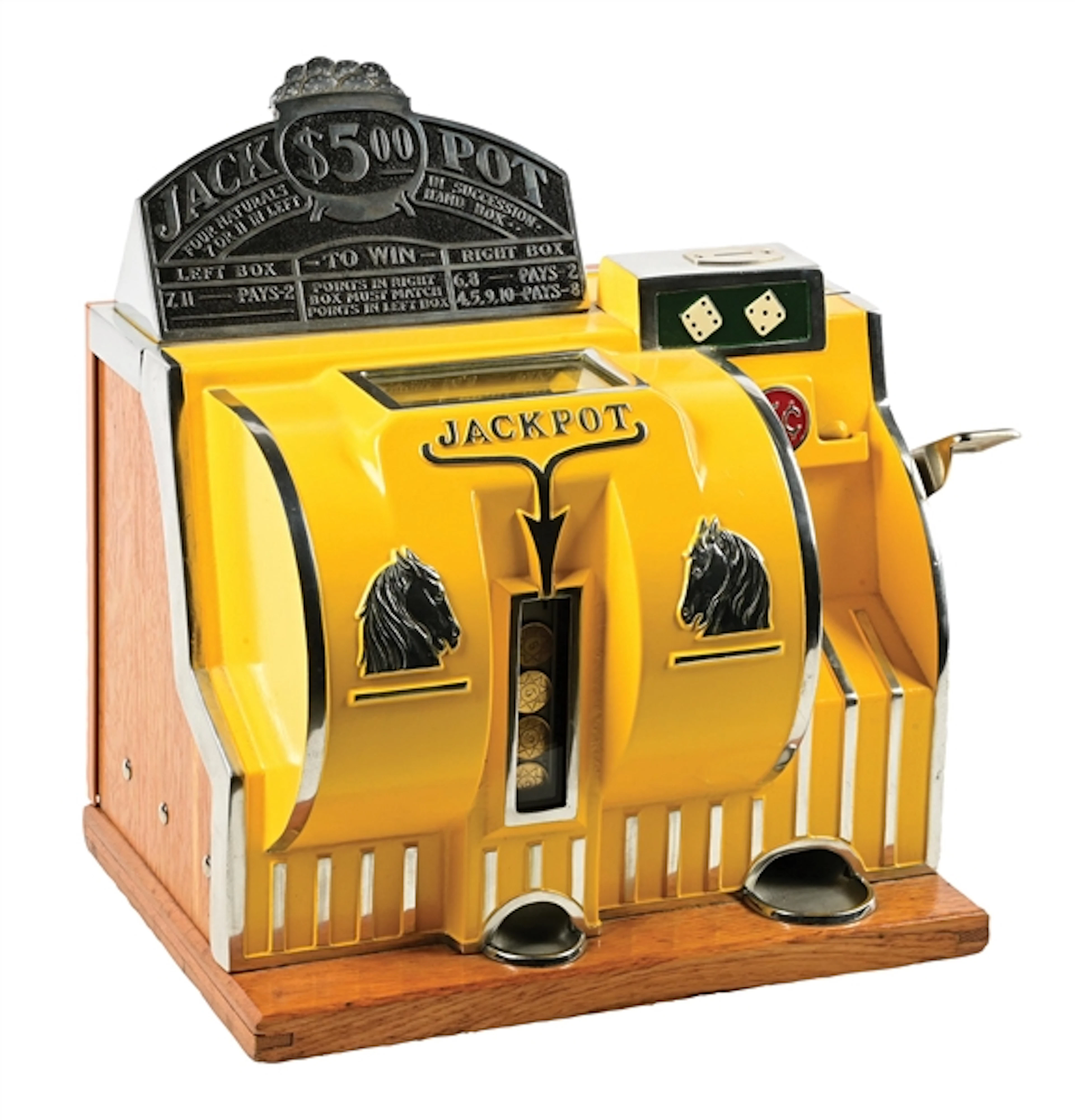 5¢ BALLY RELIANCE DICE MACHINE WITH GOLD AWARD