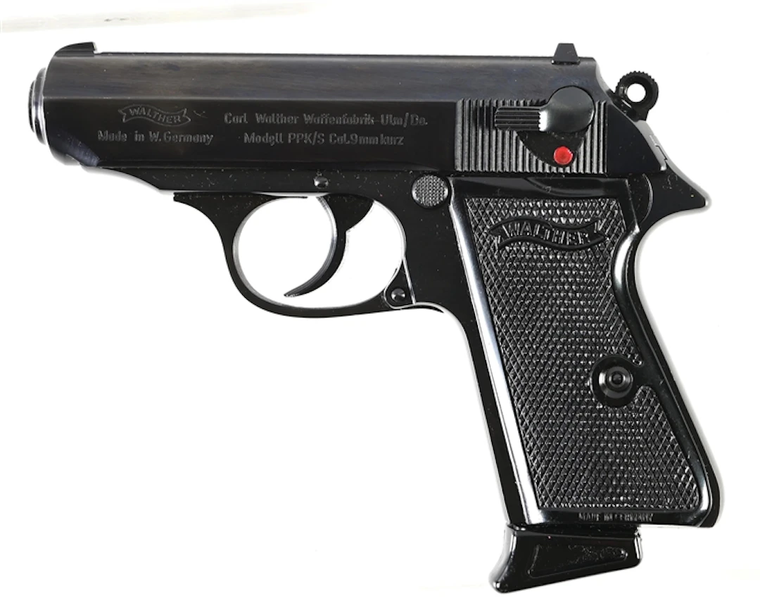 (M) INTERARMS GERMAN WALTHER PPK/S .380 SEMI AUTOMATIC PISTOL WITH CASE.