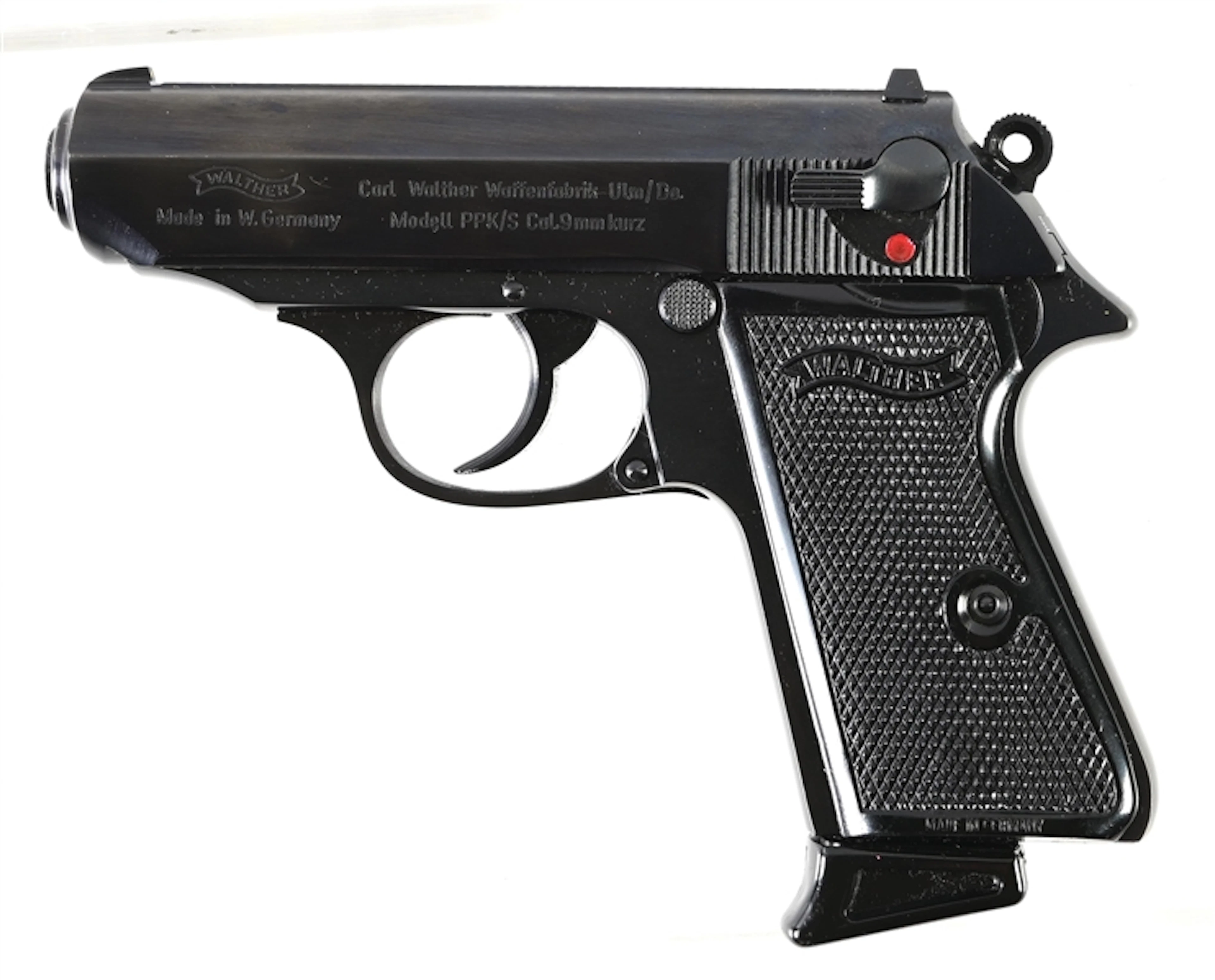 (M) INTERARMS GERMAN WALTHER PPK/S .380 SEMI AUTOMATIC PISTOL WITH CASE.
