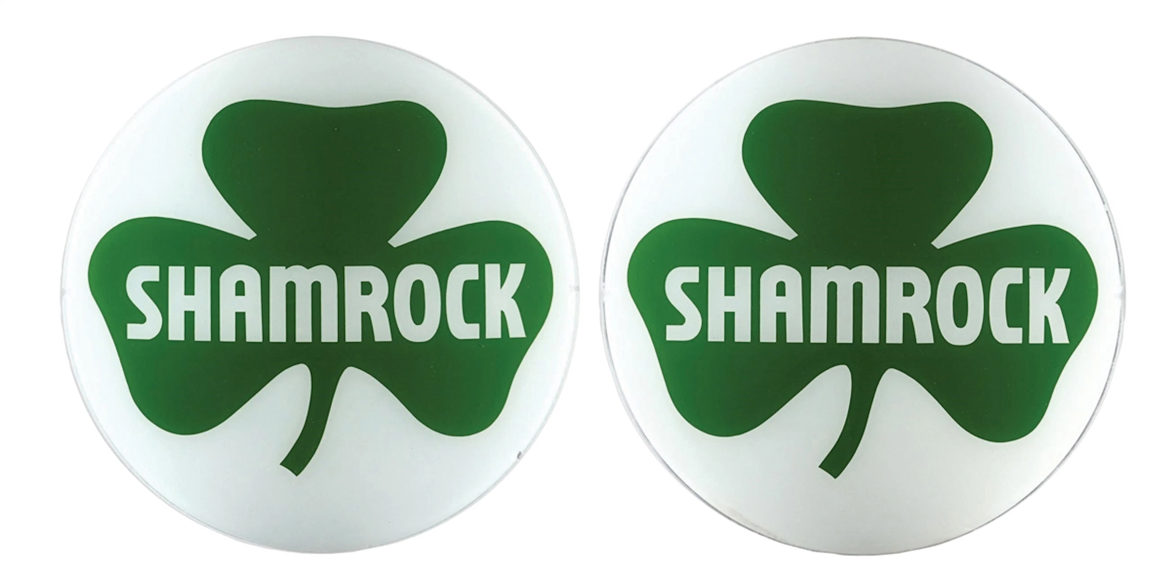 SET OF 2: SHAMROCK GASOLINE 13.5" GLOBE LENSES