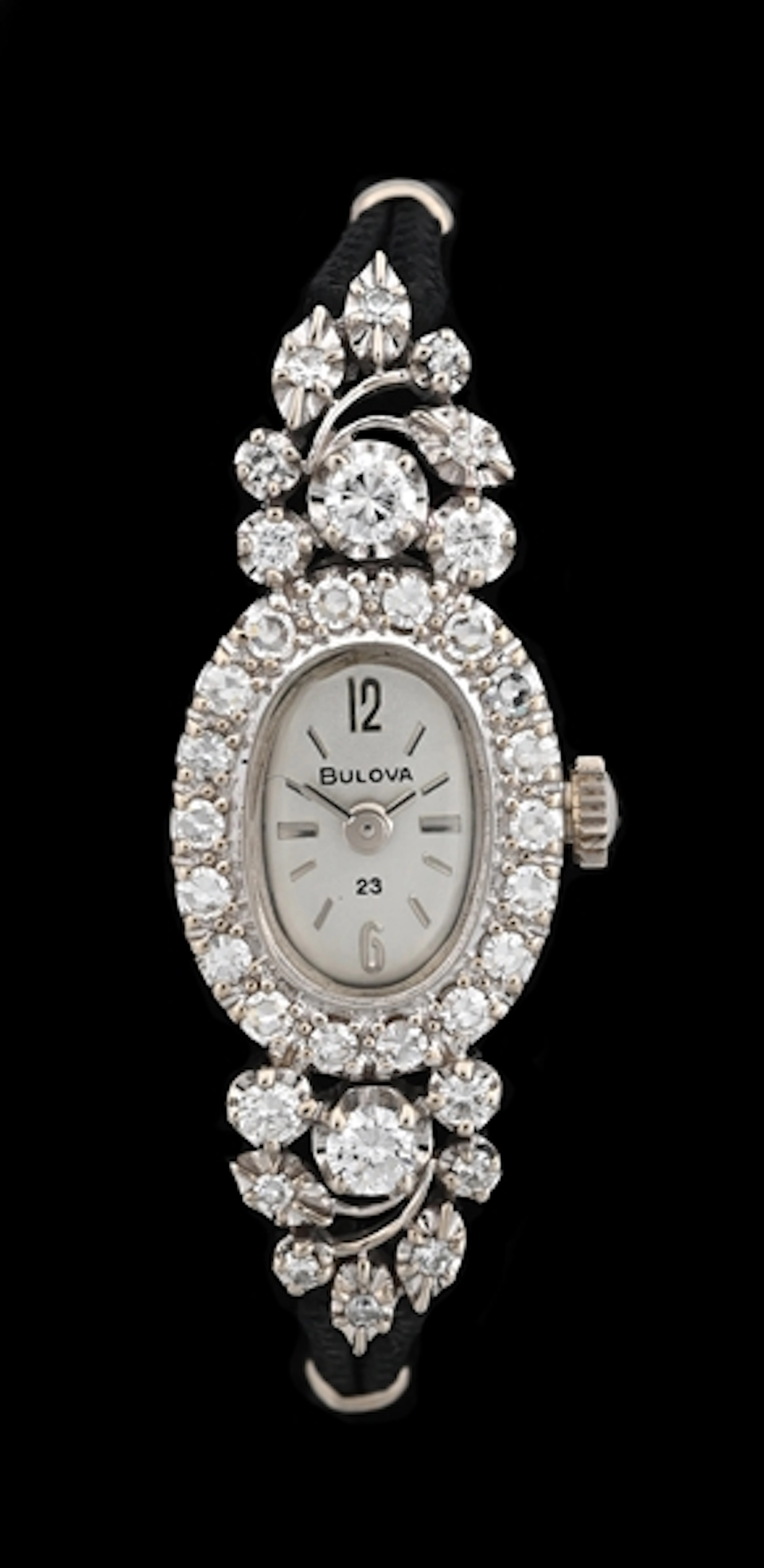 14K WHITE GOLD DIAMOND BULOUA "23" WRIST WATCH