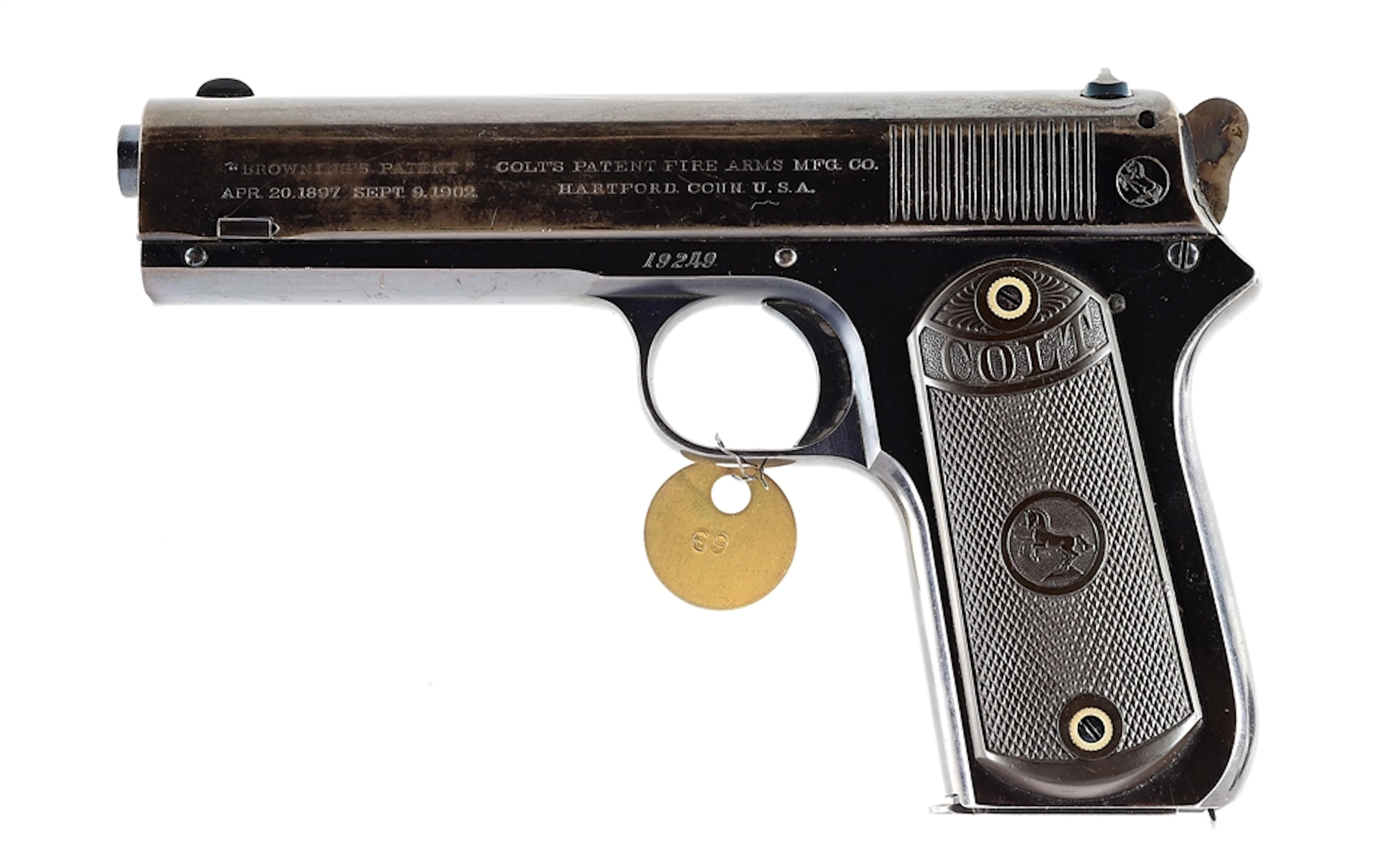(C) COLT 1903 POCKET HAMMER .38 ACP SEMI-AUTOMATIC PISTOL