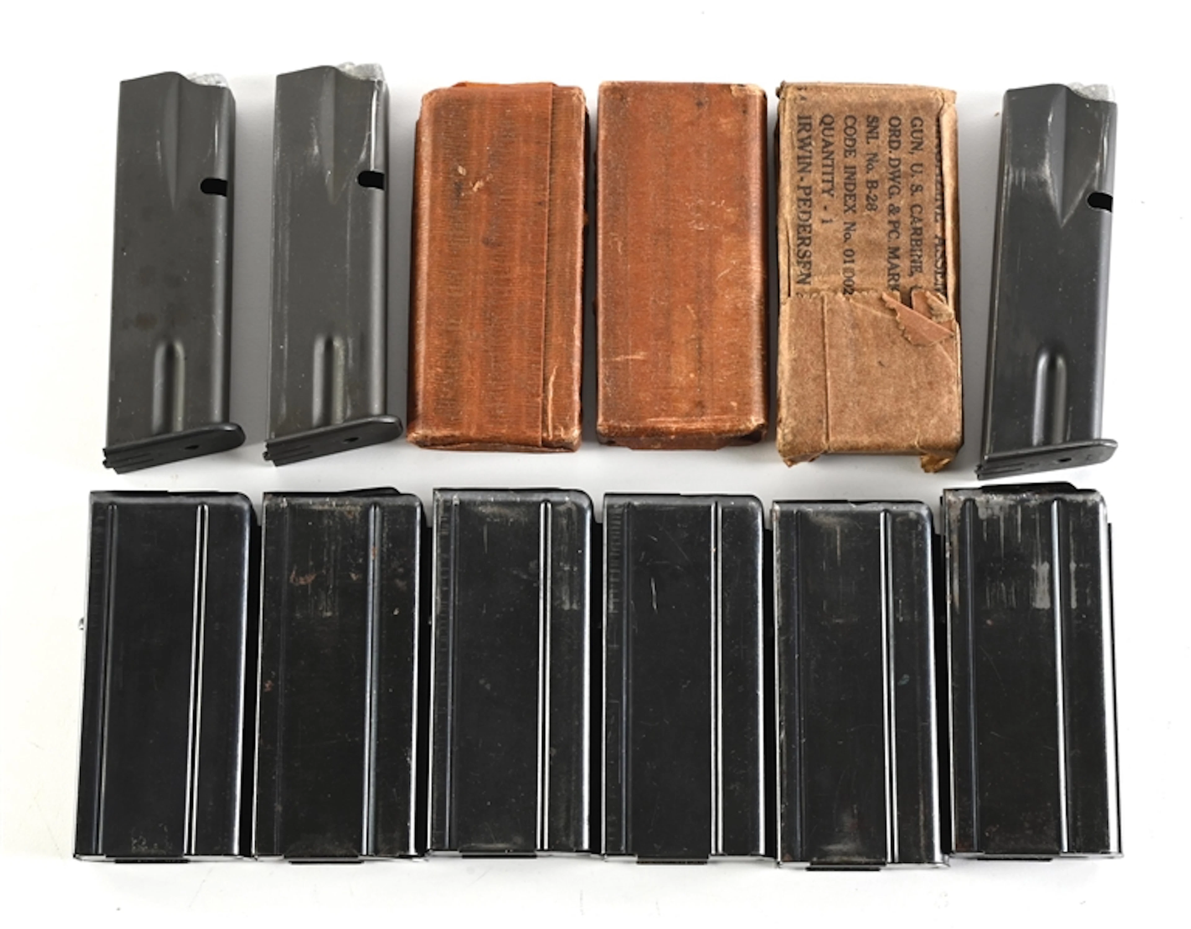 LOT OF M1 CARBINE AND INGLIS HI POWER MAGAZINES.