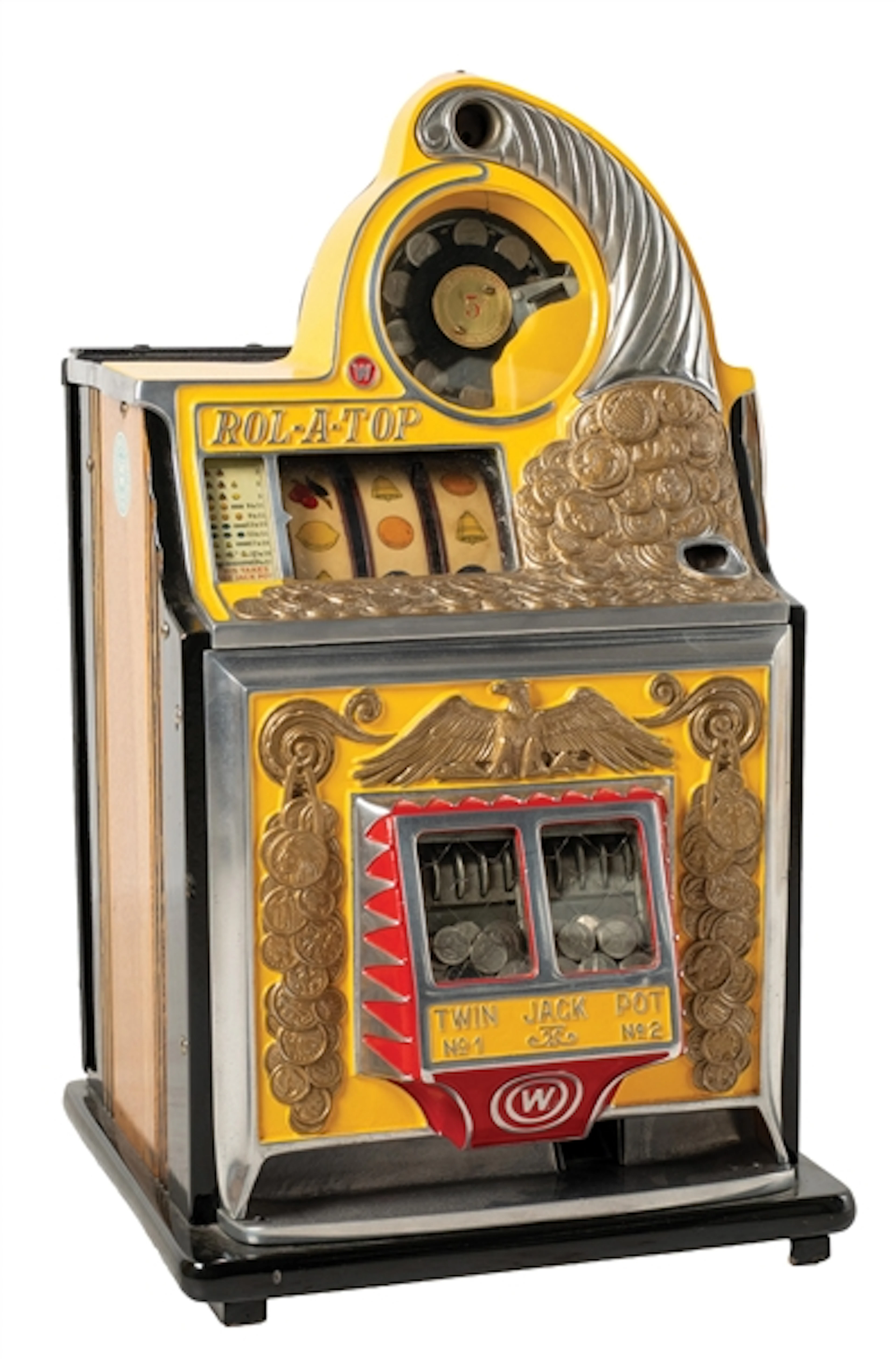 5¢ WATLING COIN FRONT ROL-A-TOP TWIN JACKPOT SLOT MACHINE