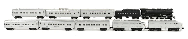 POST-WAR LIONEL O-GA. NO. 2033 UNION PACIFIC & NO. 2065 STEAM PASSENGER