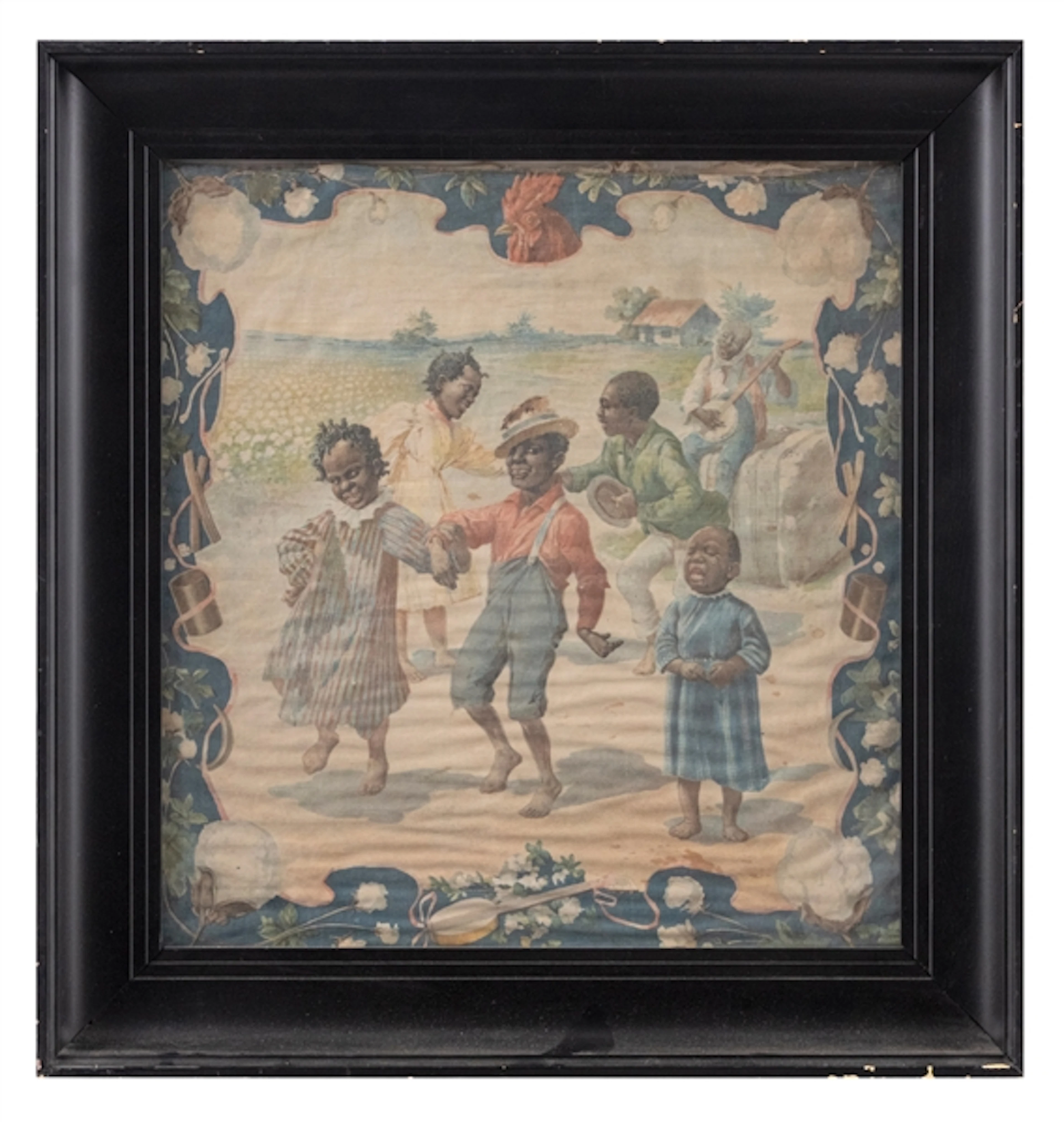 LITHOGRAPHED BLACK AMERICANA ON LINEN