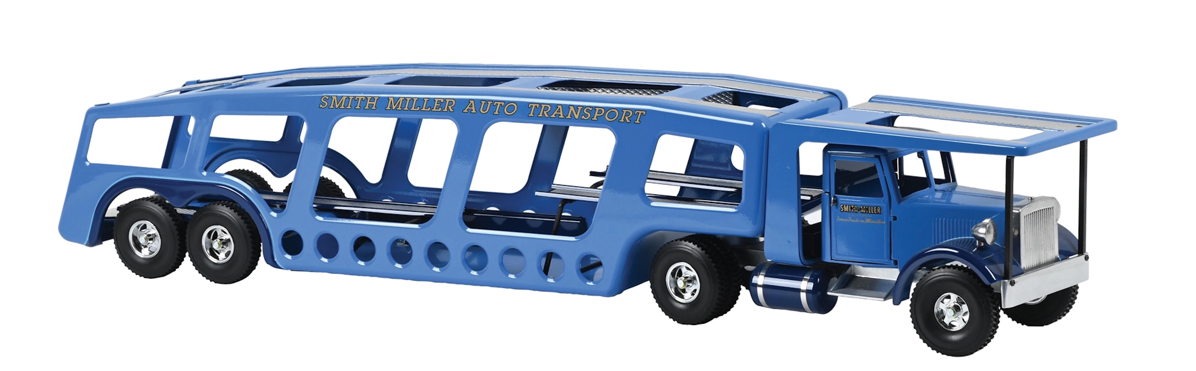 SMITH-MILLER PRESSED STEEL BLUE CAR CARRIER W/ BOX