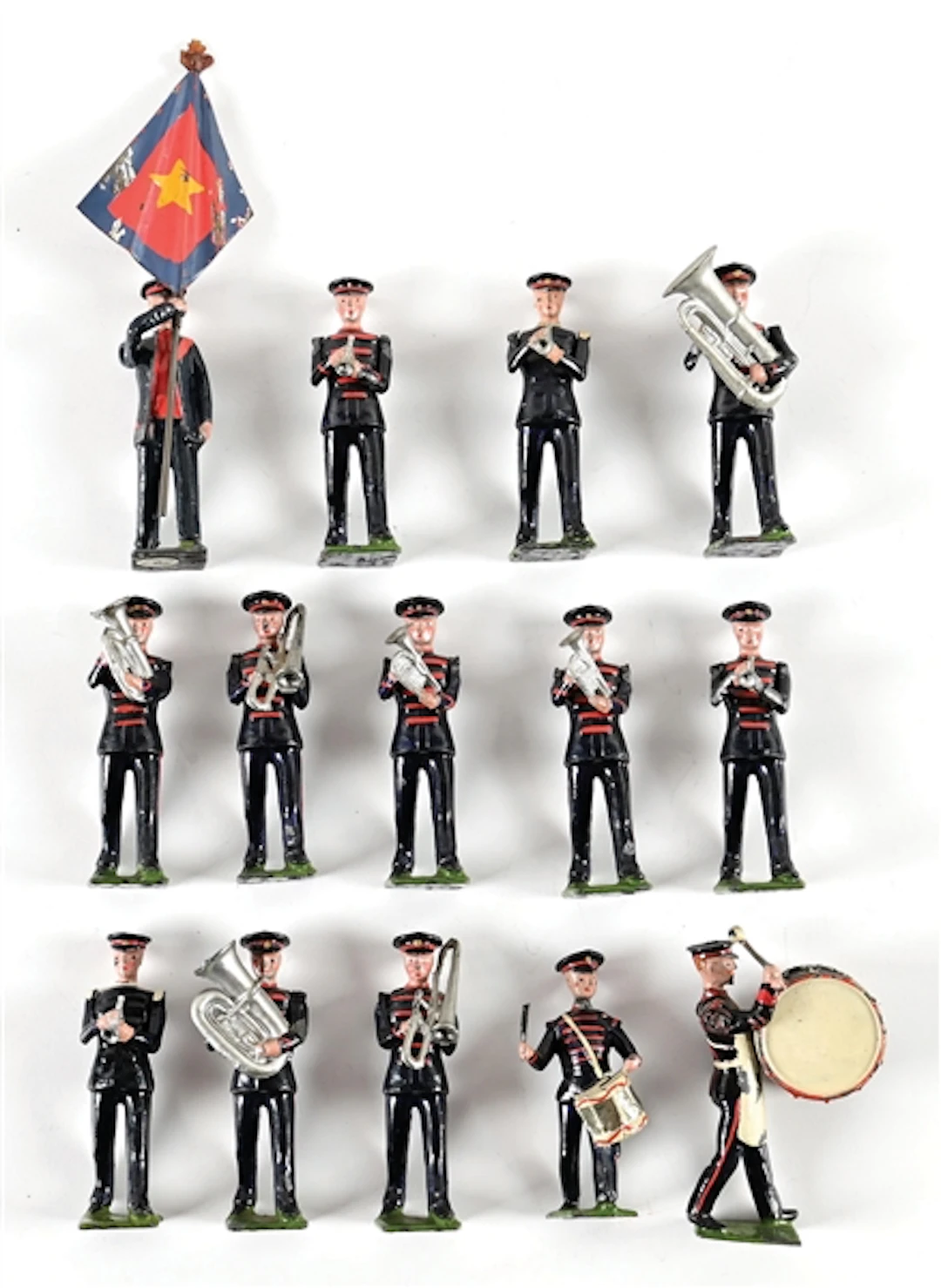 W. BRITAINS SALVATION ARMY BAND IN BLUE UNIFORMS NO. 1309 13-PIECE SET