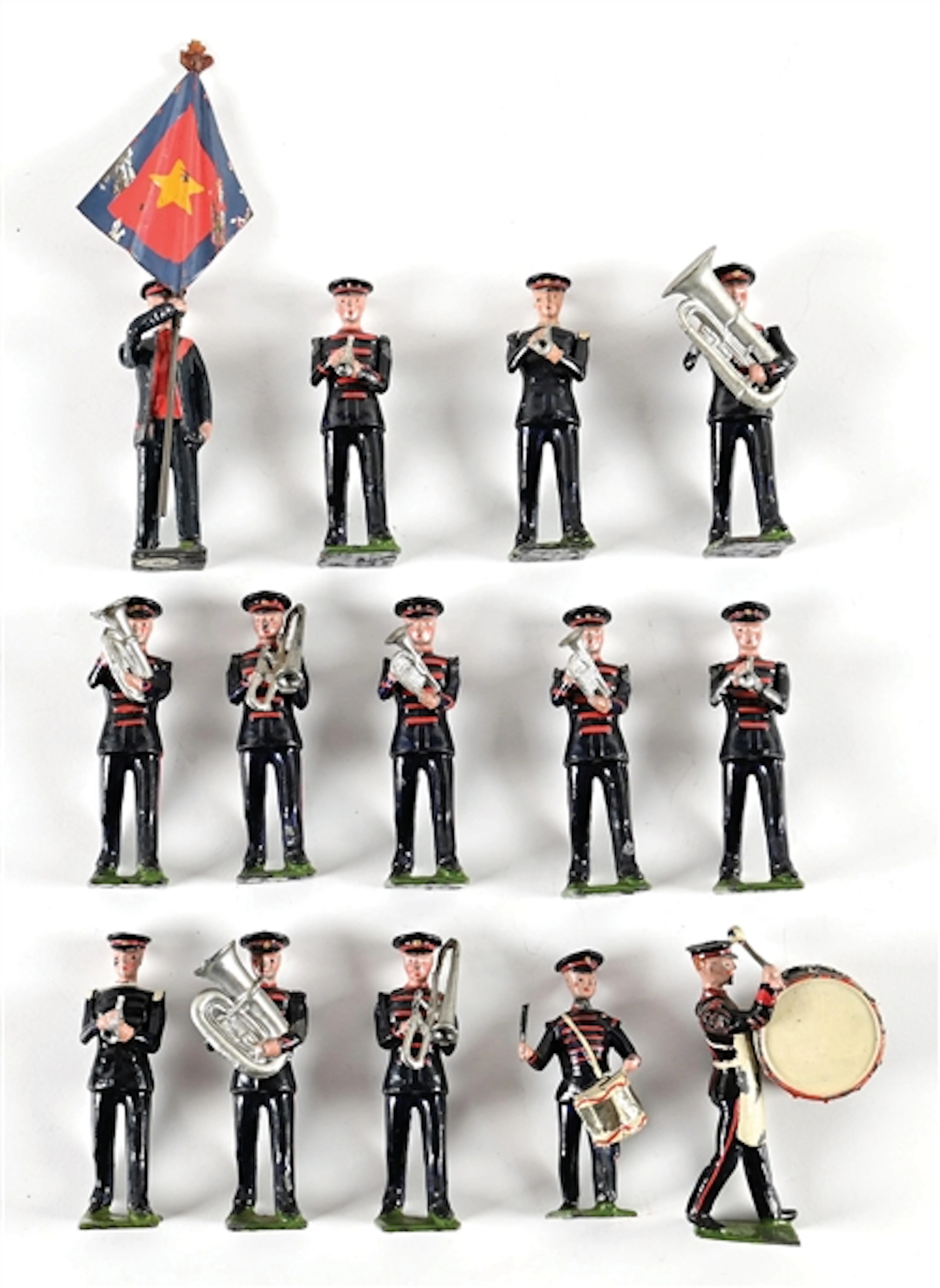 W. BRITAINS SALVATION ARMY BAND IN BLUE UNIFORMS NO. 1309 13-PIECE SET