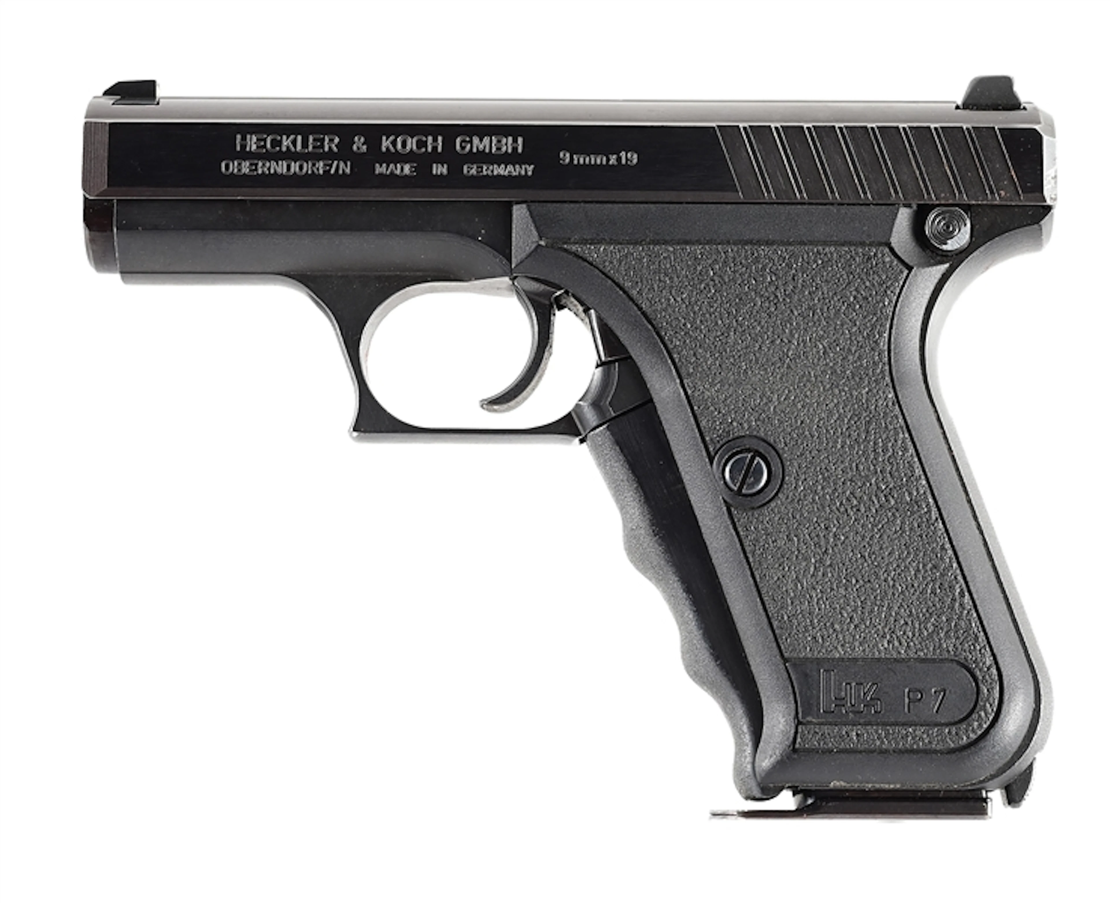 (M) HECKLER & KOCH P7 SQUEEZE COCKER SEMI-AUTOMATIC PISTOL.
