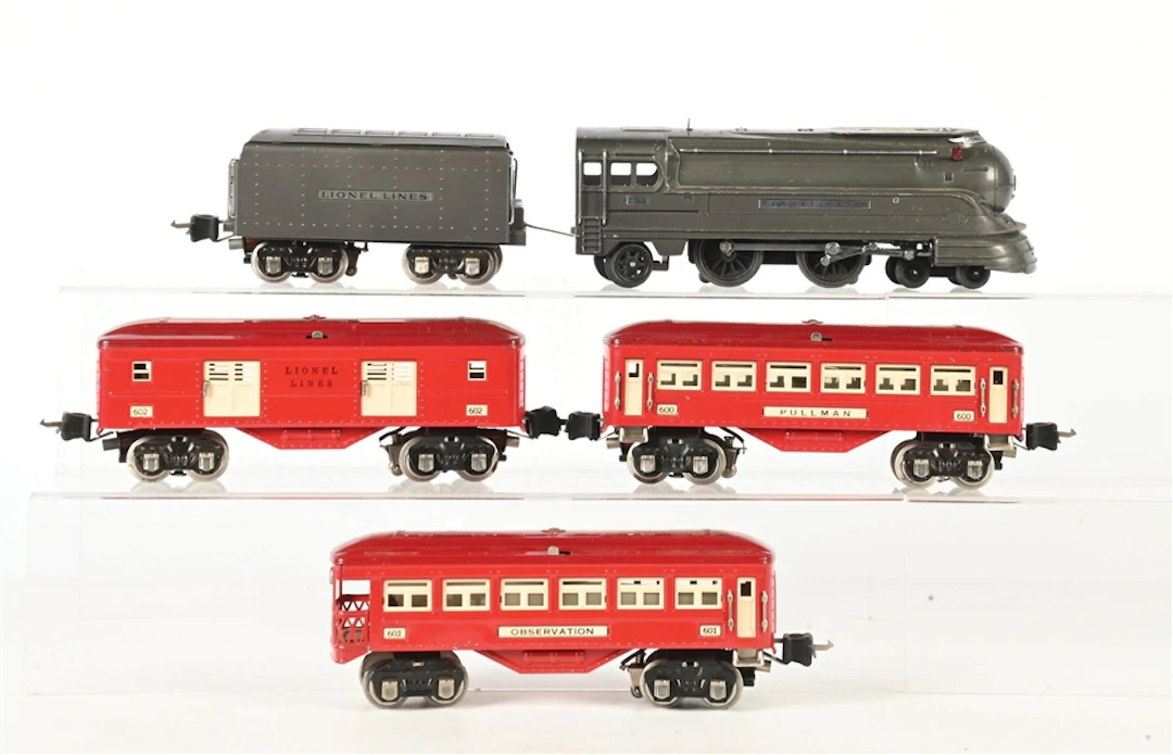 LOT OF 5: PRE-WAR LIONEL O-GA. NO. 238E STEAM LOCO W/ TENDER & NO.