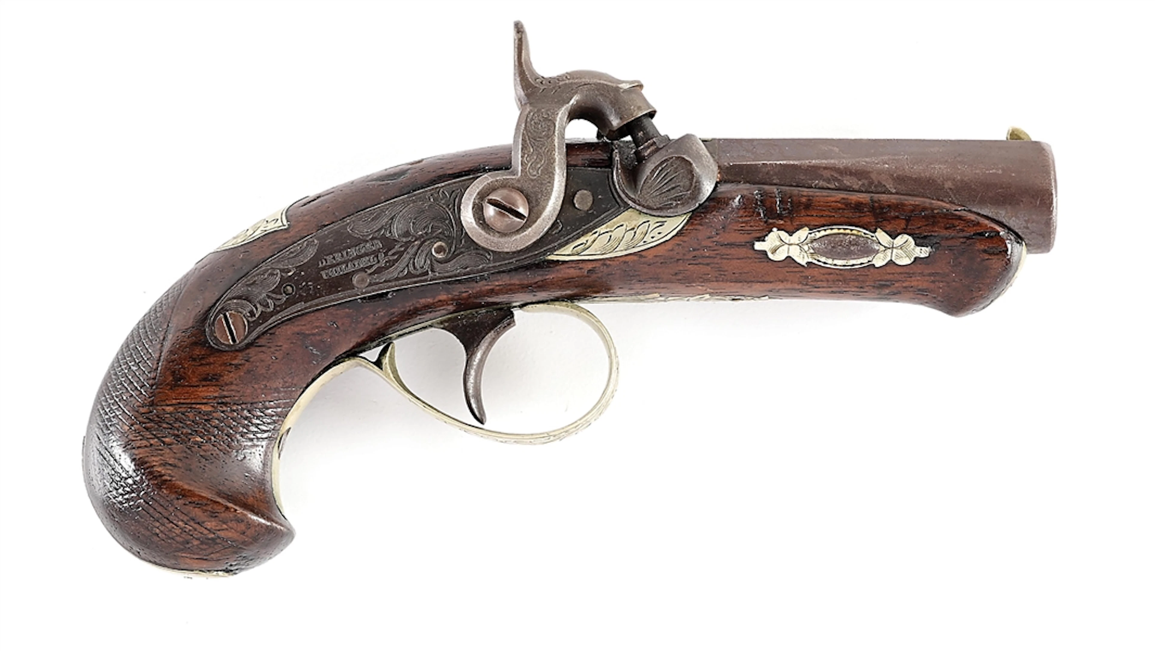 (A) N. CURRY & BRO. AGENT MARKED PHILADELPHIA DERINGER PERCUSSION PISTOL.