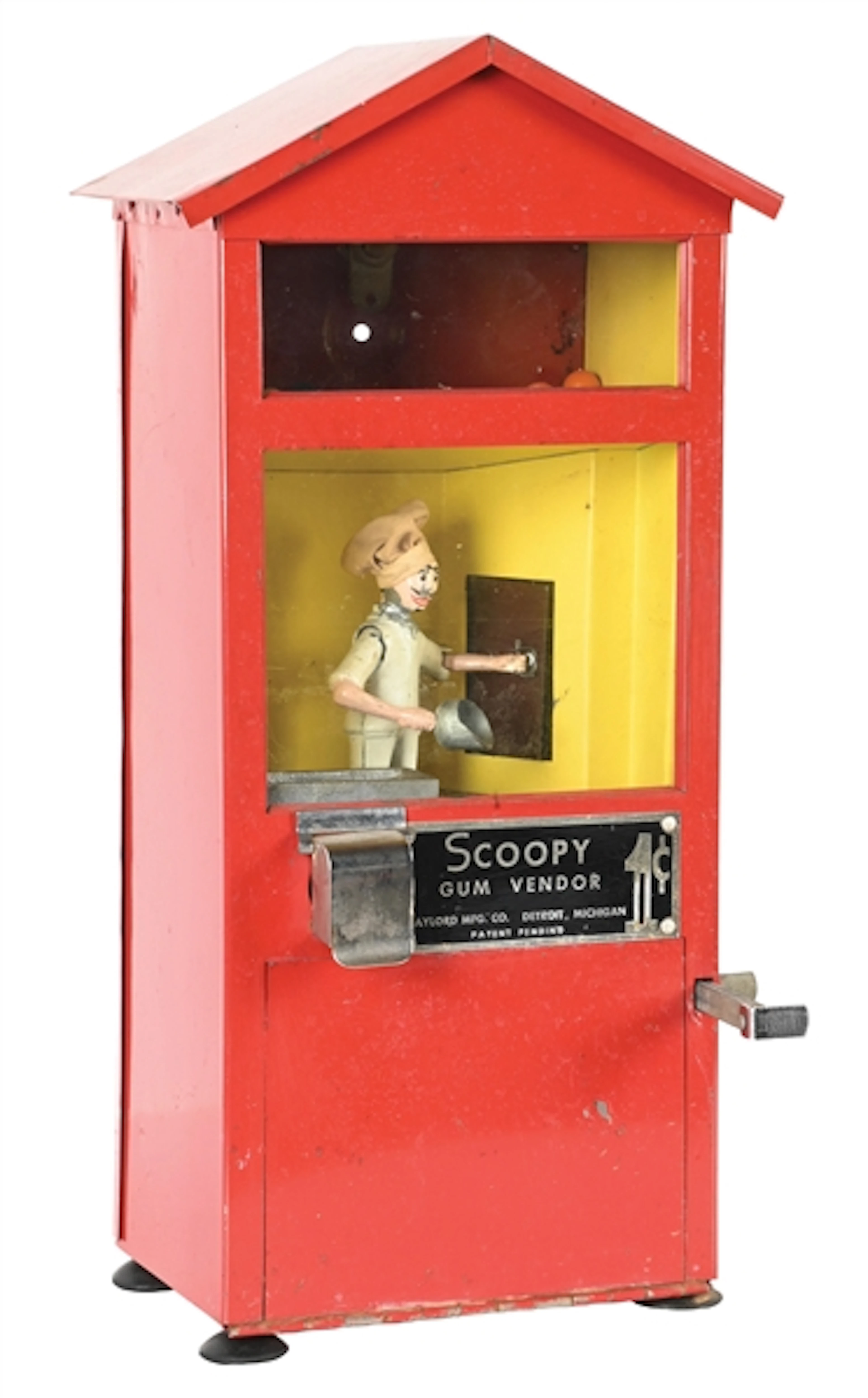 1¢ GAYLORD MFG. CO., "SCOOPY" GUMBALL VENDOR
