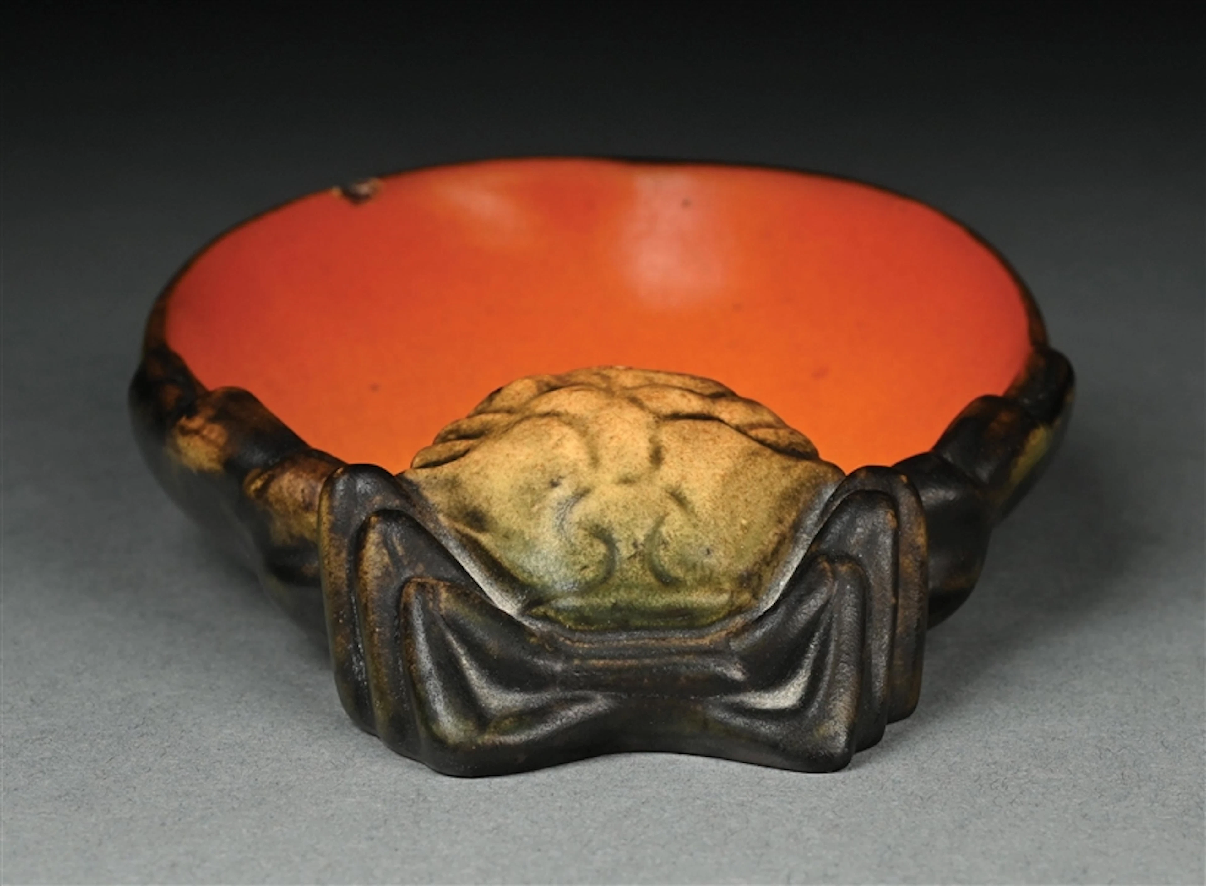 EARLY GEORG JENSEN CERAMIC CRAB FORM JEWELRY DISH FOR P. IPSEN ENKE